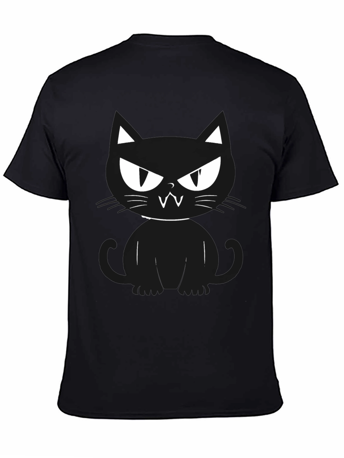 Mens Black Cat Graphic Tee - Halloween Ready!