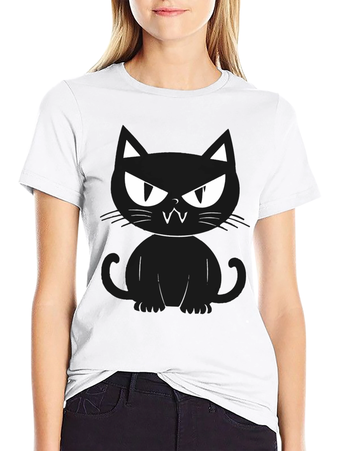 Mens Black Cat Graphic Tee - Halloween Ready!