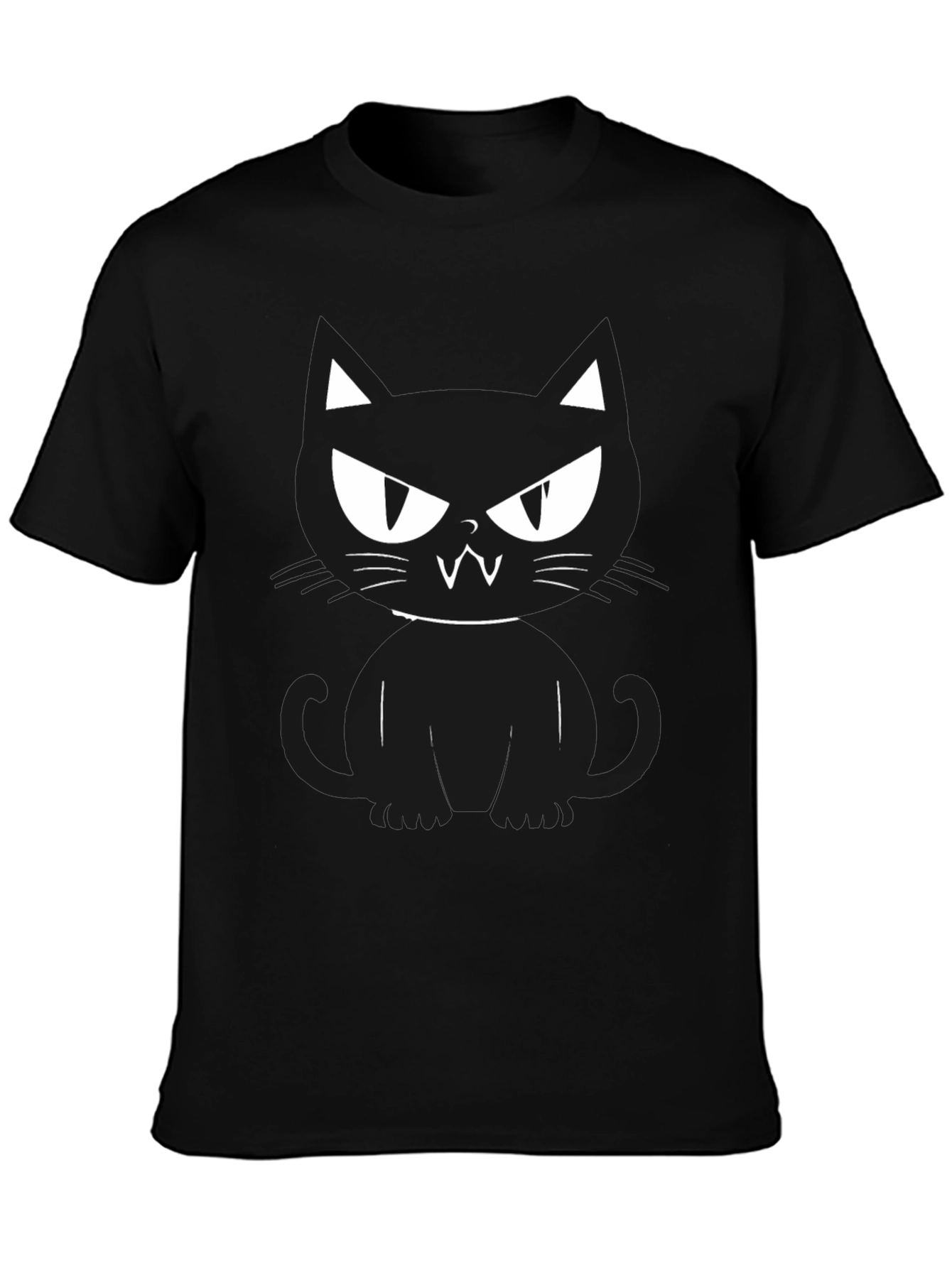 Mens Black Cat Graphic Tee - Halloween Ready!