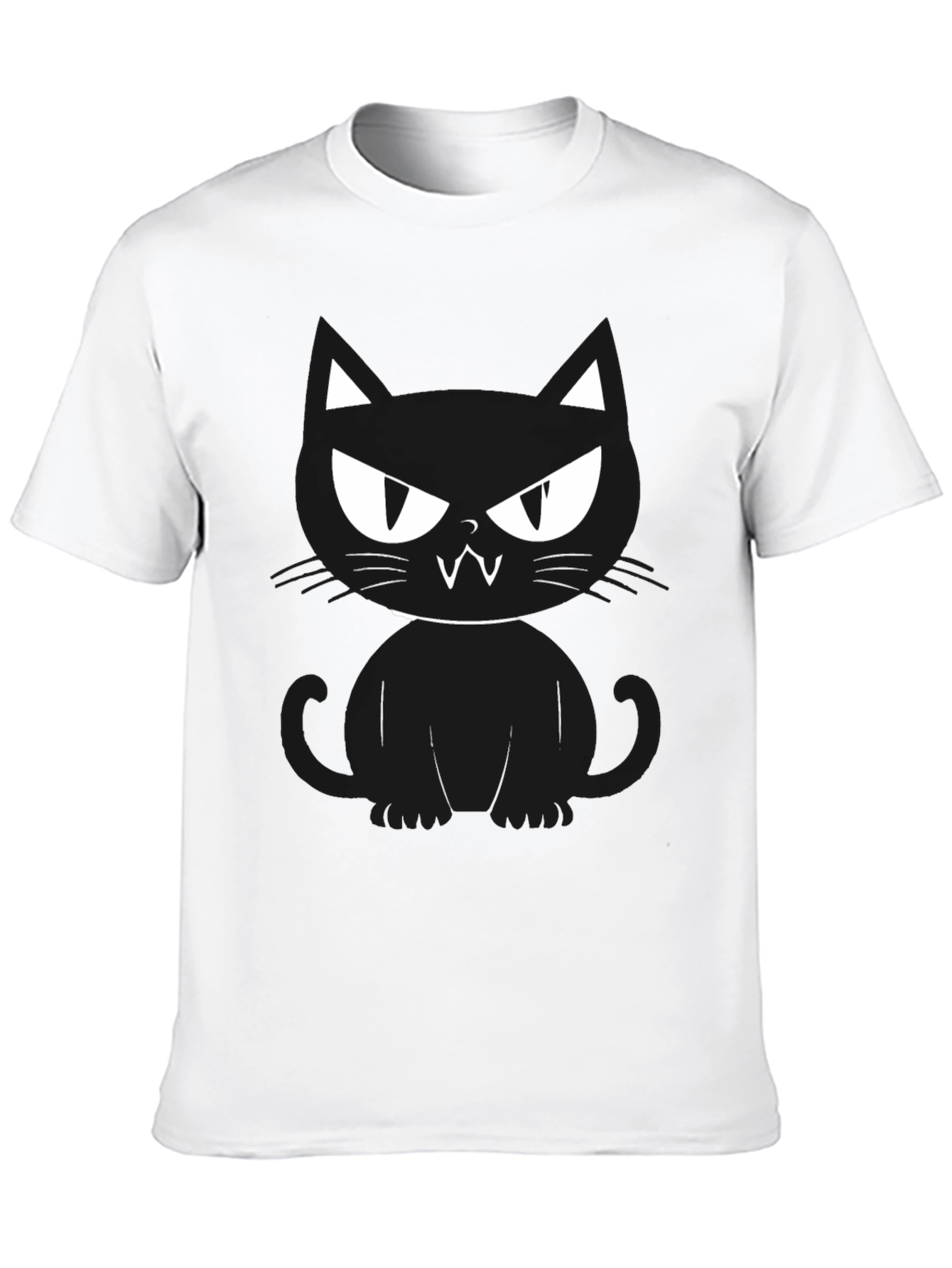 Mens Black Cat Graphic Tee - Halloween Ready!