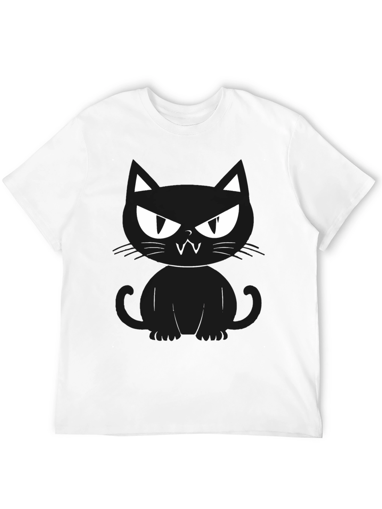 Mens Black Cat Graphic Tee - Halloween Ready!