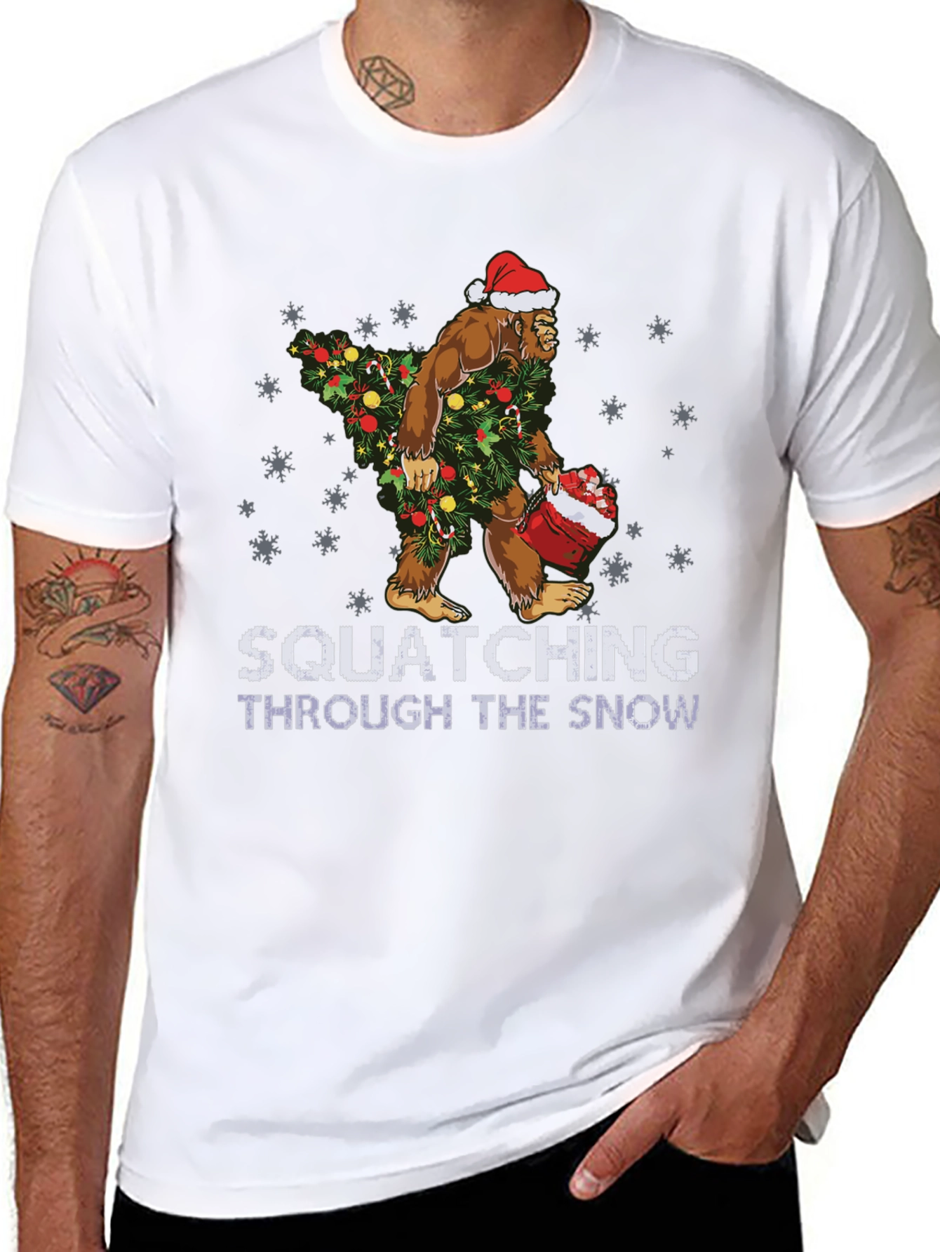 Squatching Through The Snow Christmas T-Shirt