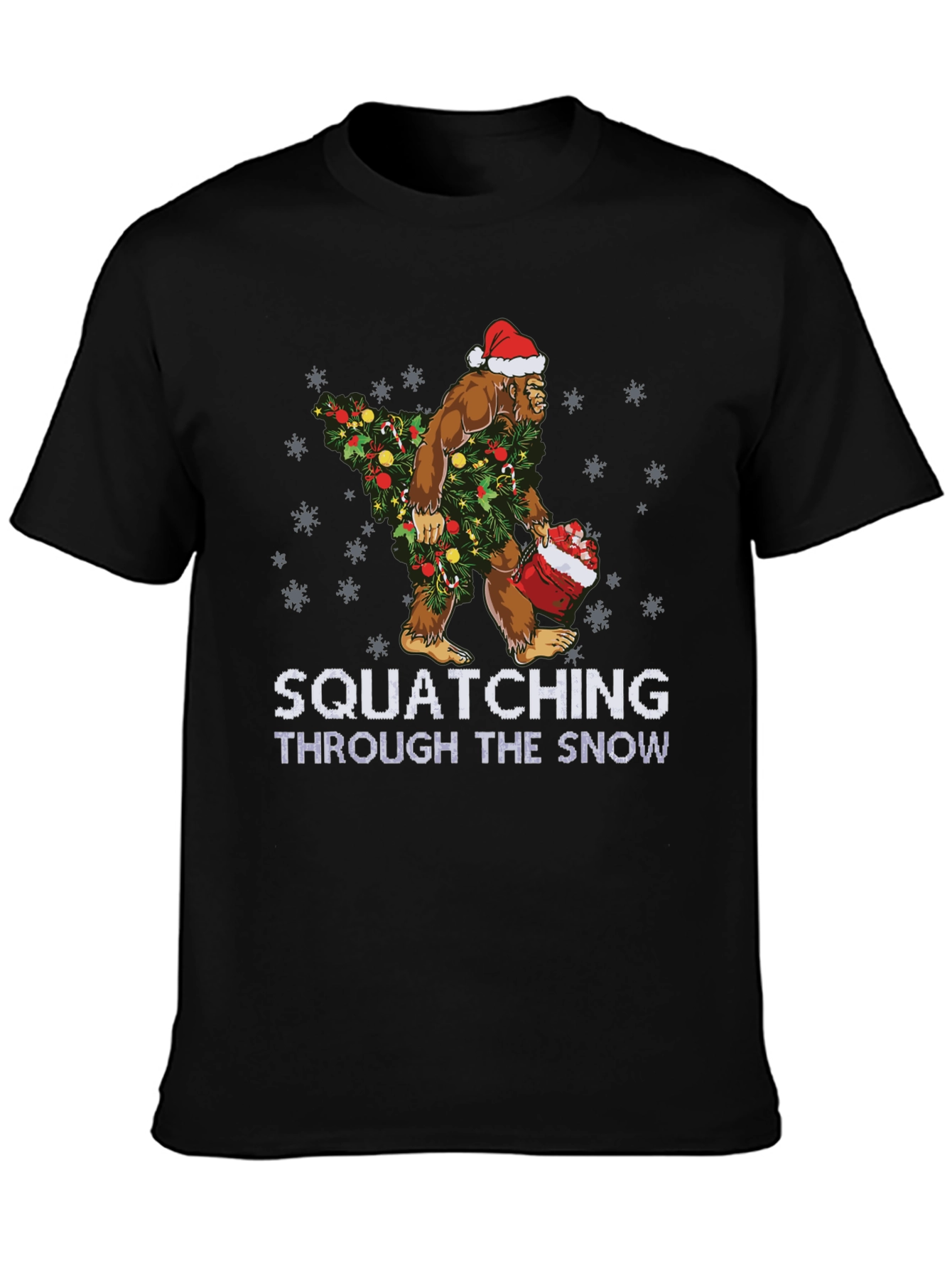 Squatching Through The Snow Christmas T-Shirt