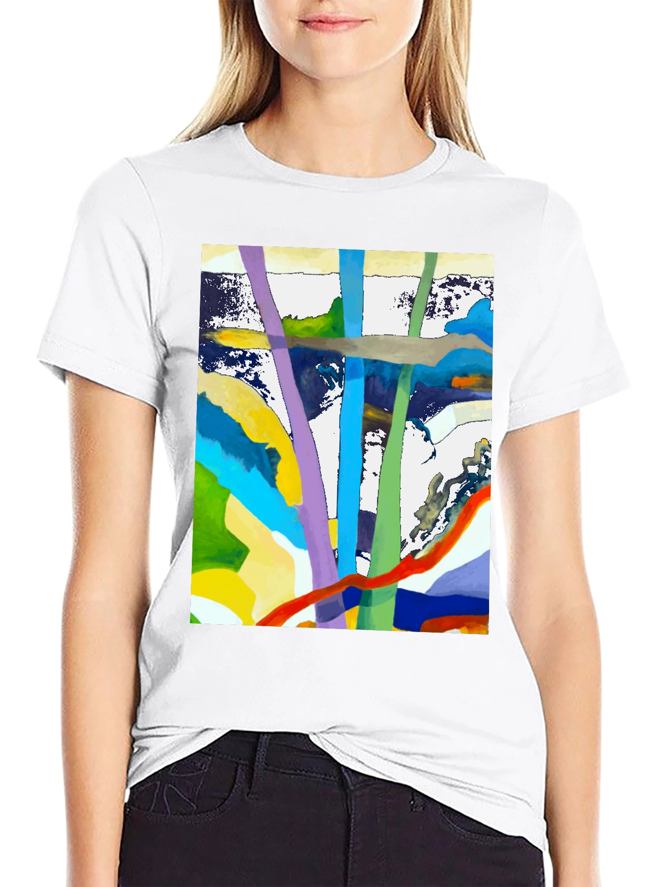 Abstract Art Graphic Tee - Modern Style