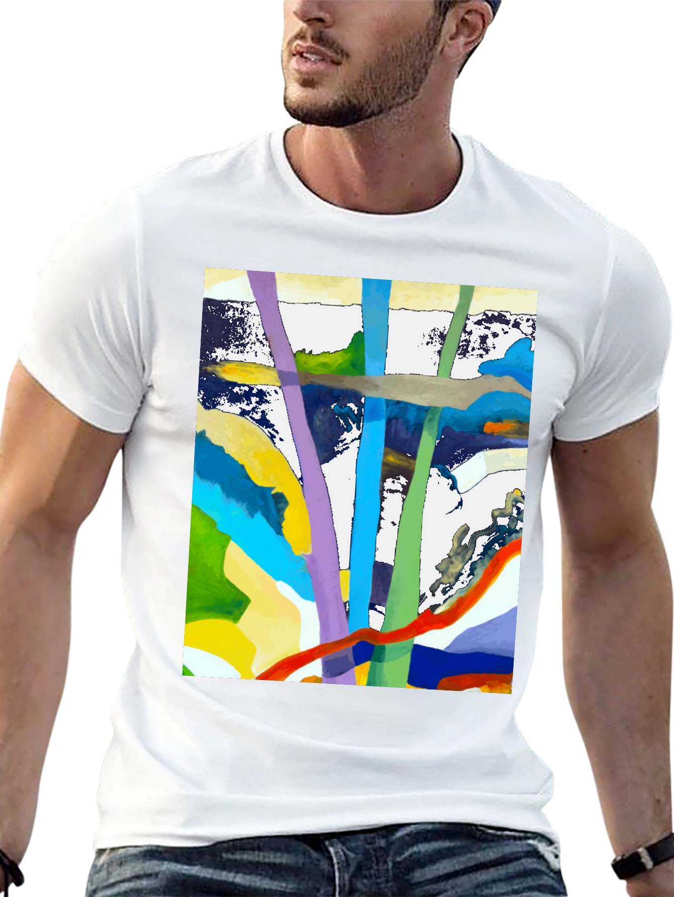 Abstract Art Graphic Tee - Modern Style