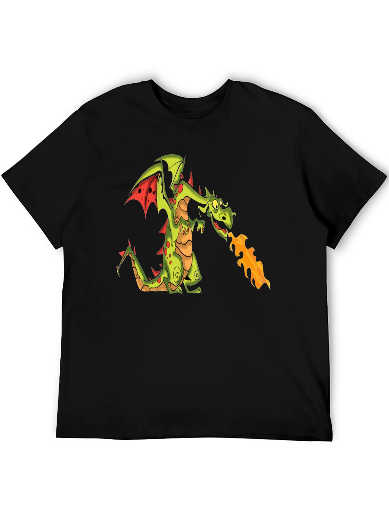 Black T-Shirt with Dragon Graphic