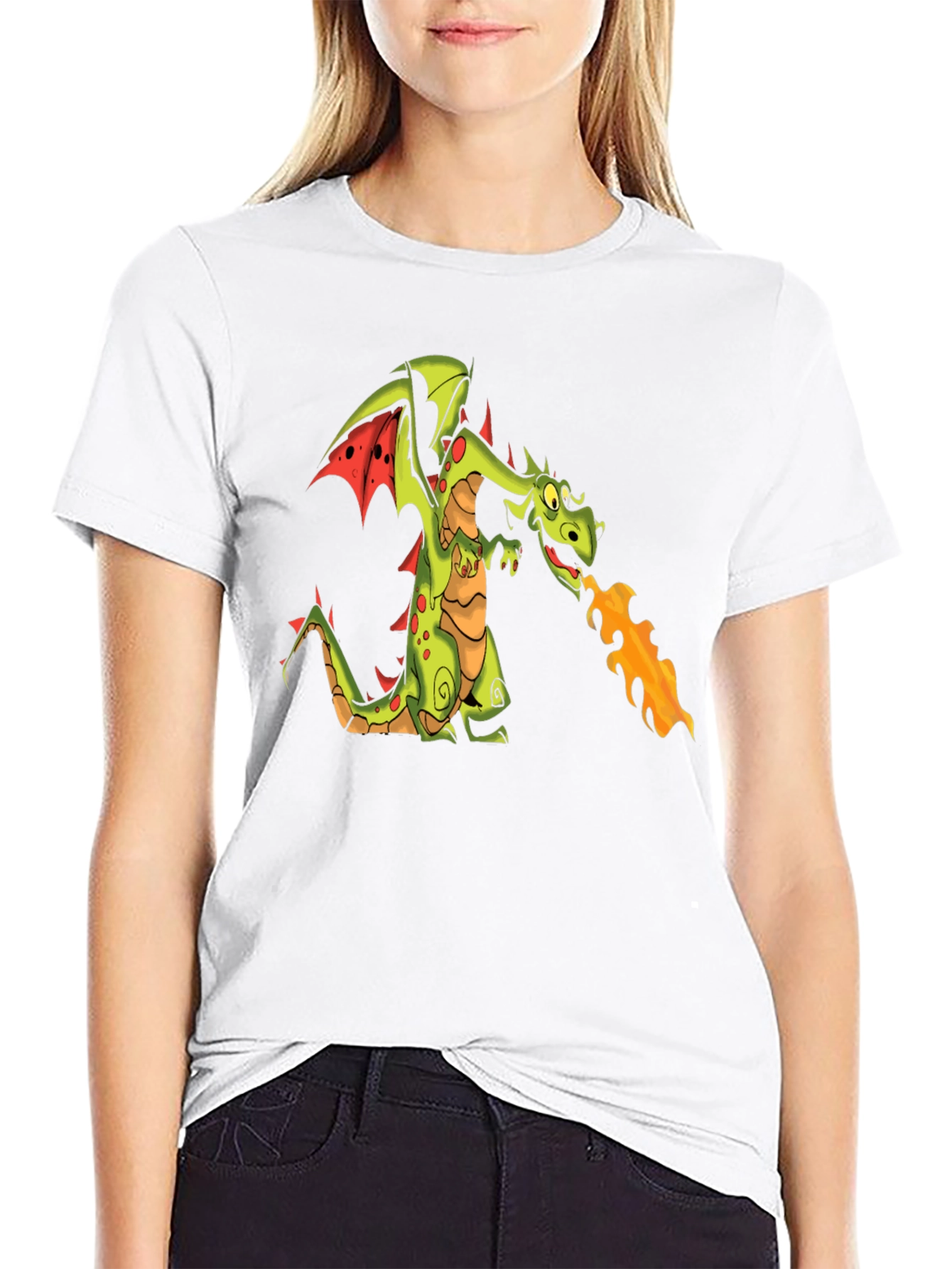 Black T-Shirt with Dragon Graphic