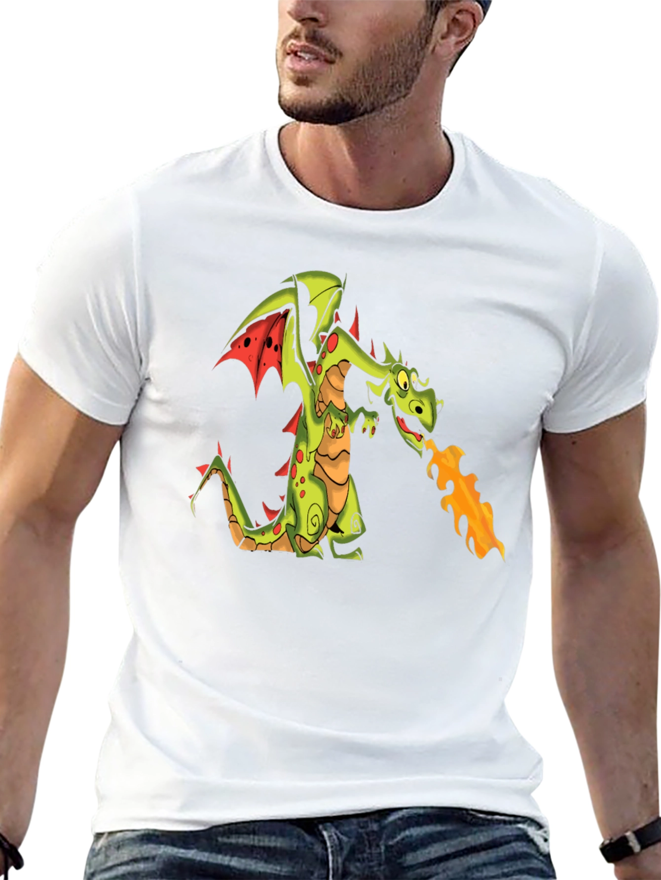 Black T-Shirt with Dragon Graphic