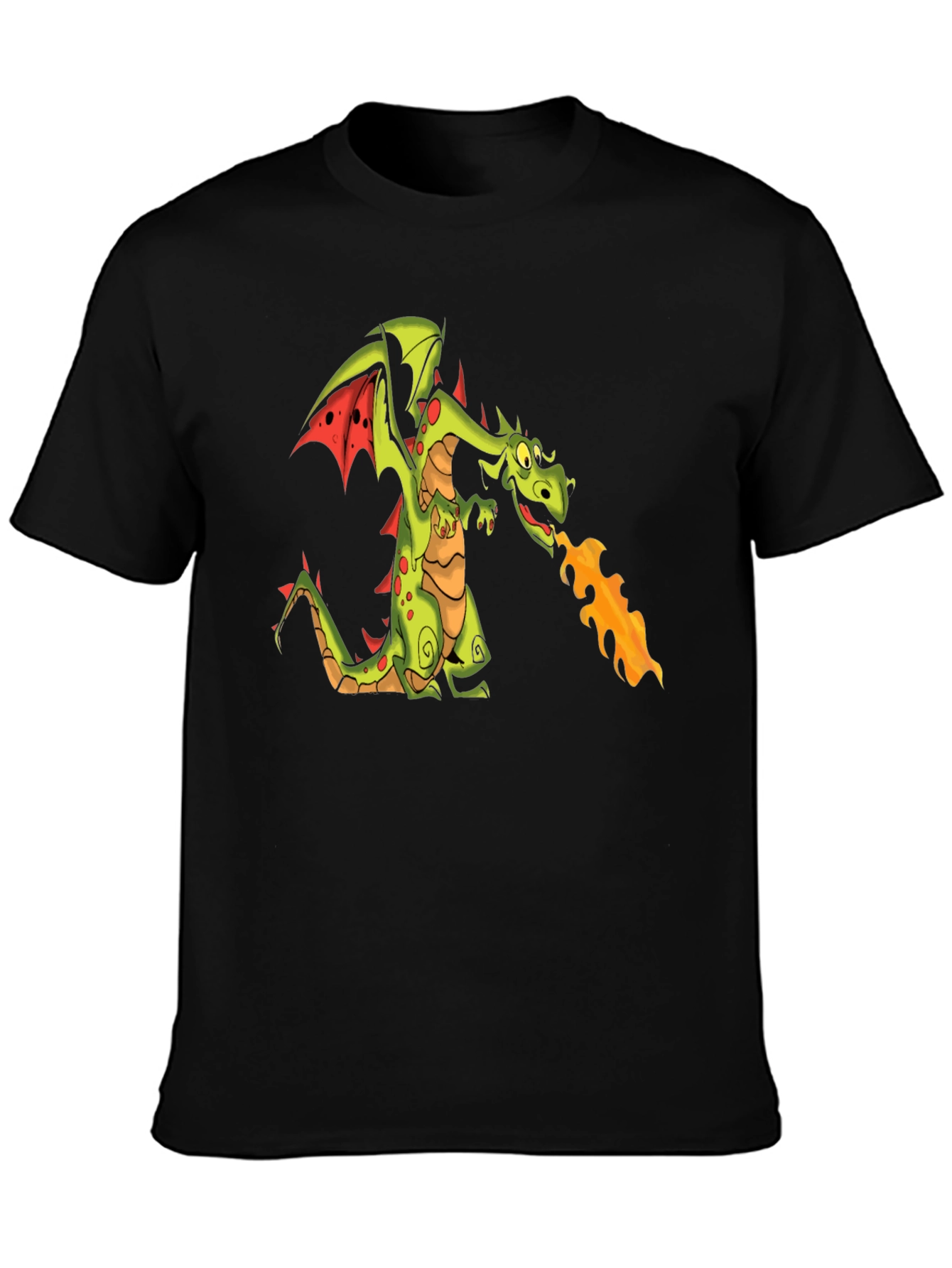 Black T-Shirt with Dragon Graphic