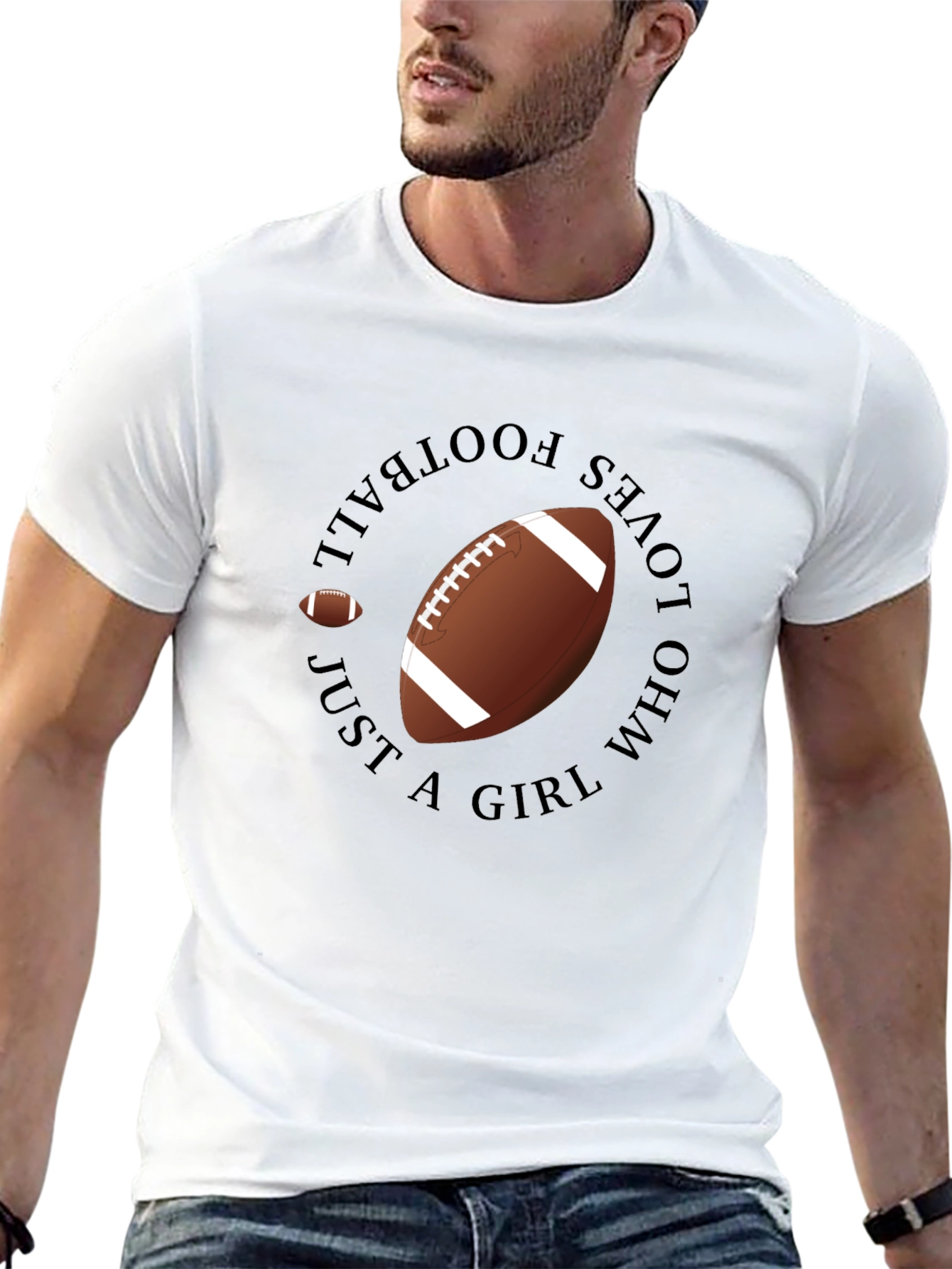 Football Girl Black T-Shirt