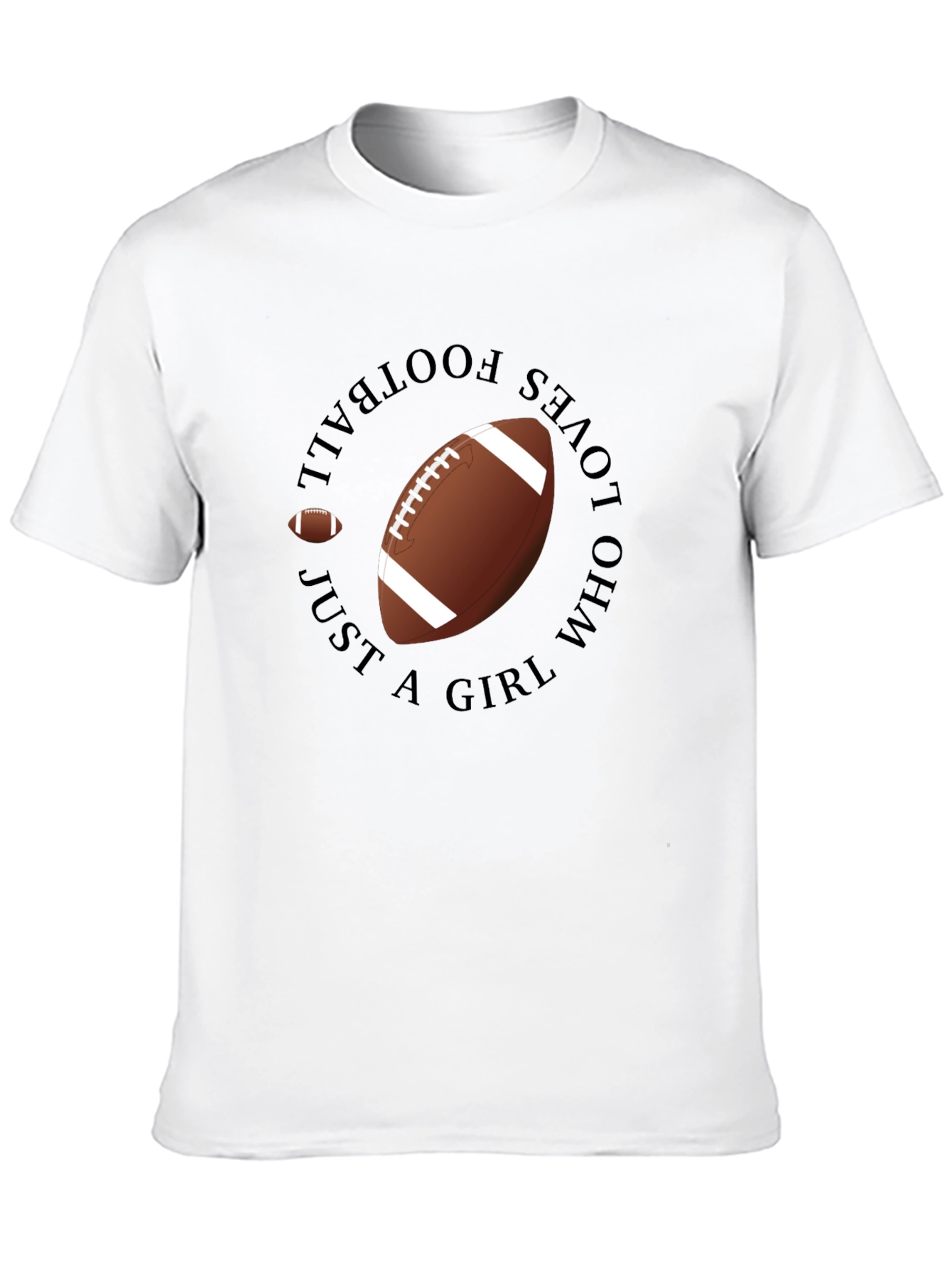 Football Girl Black T-Shirt