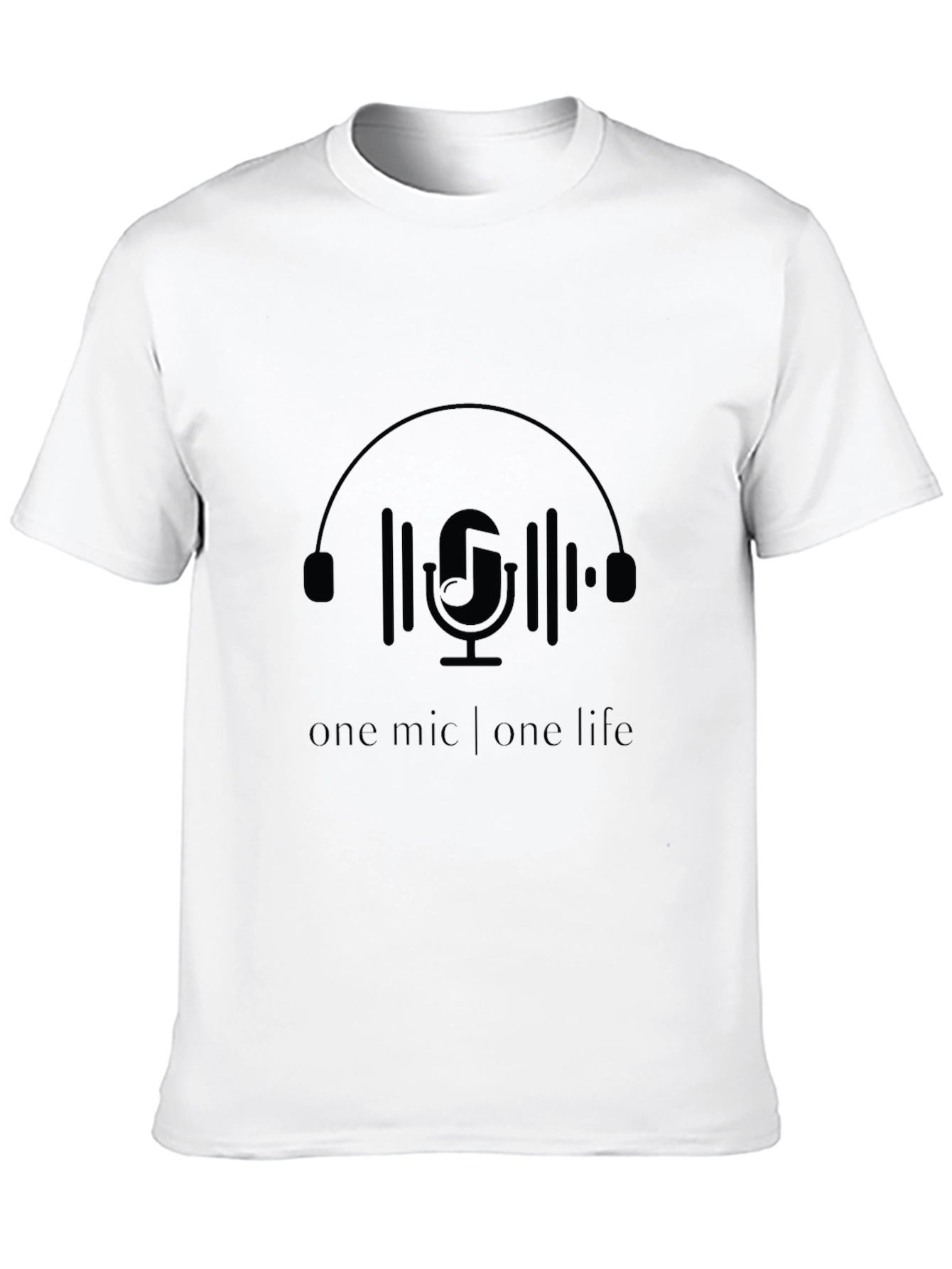 One Mic One Life Black Graphic Tee