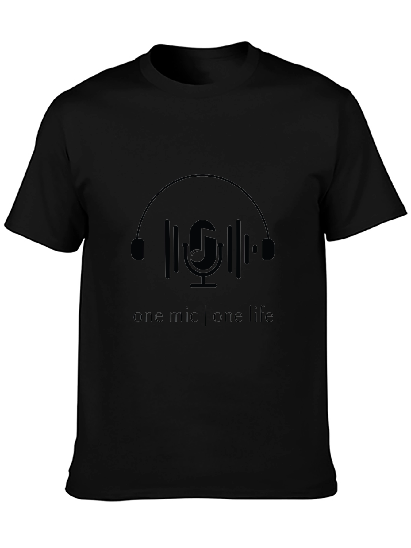 One Mic One Life Black Graphic Tee