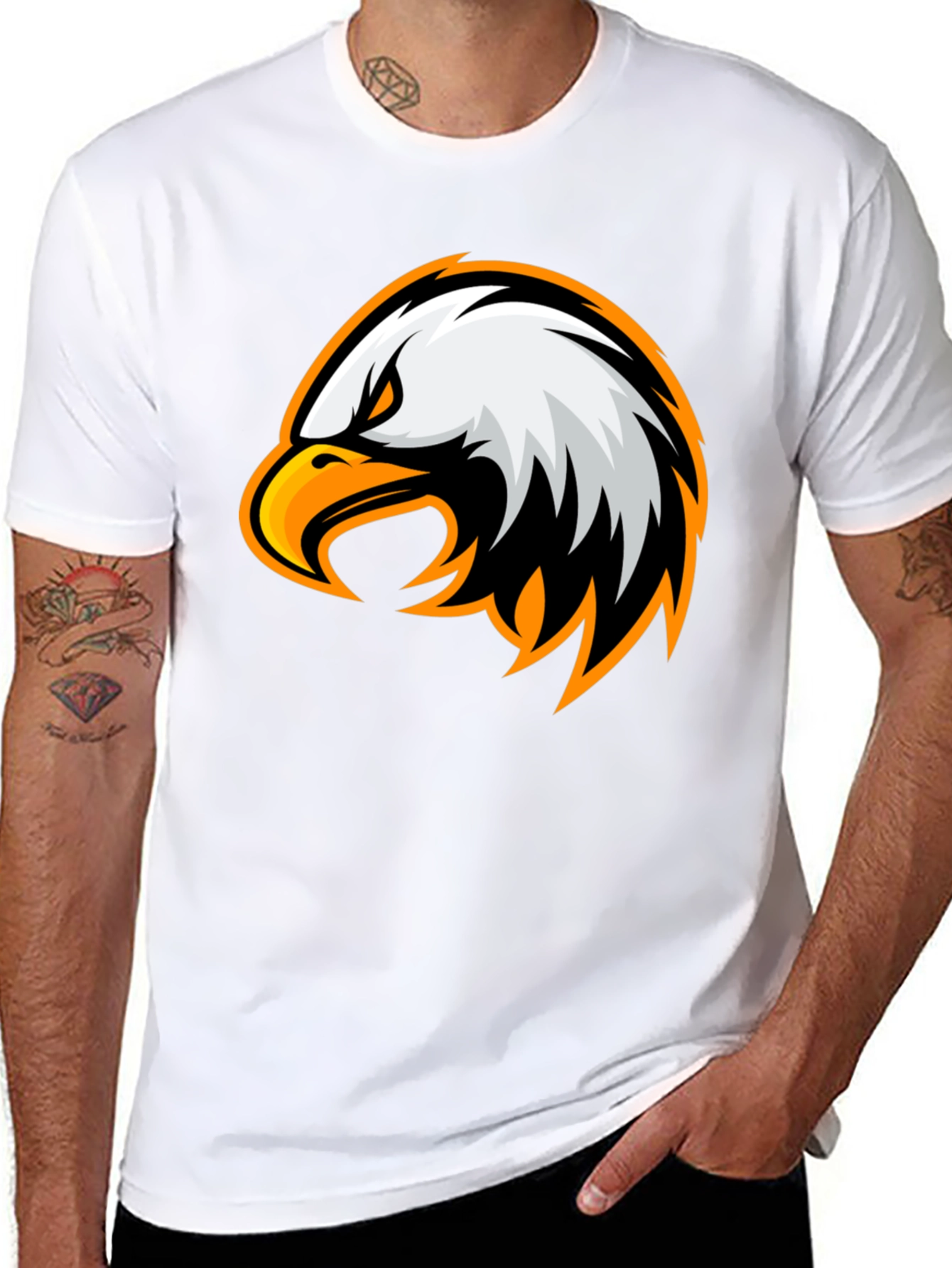 Bold Eagle Graphic T-Shirt - Black Cotton Tee