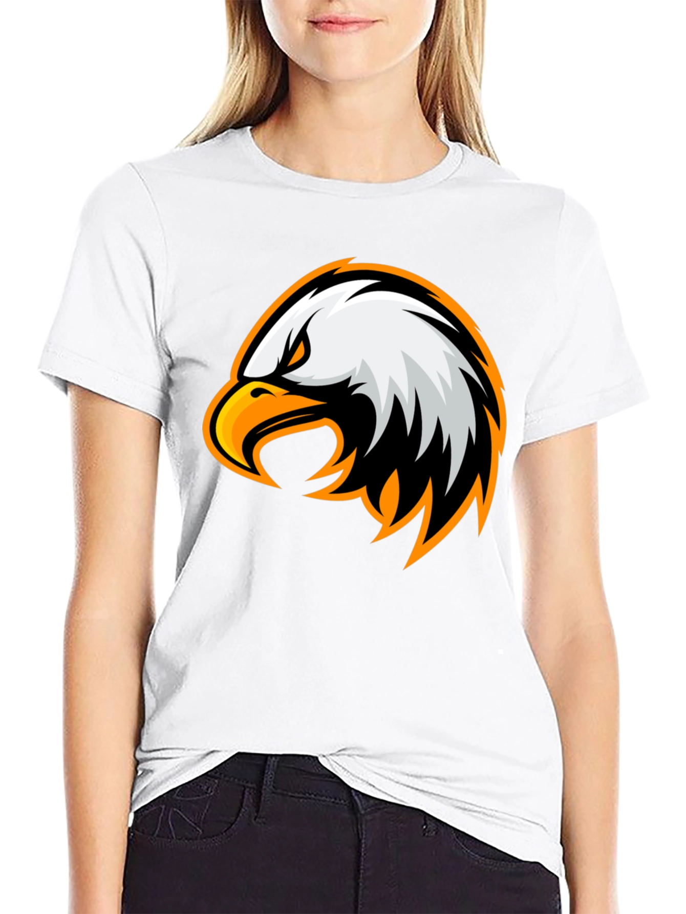 Bold Eagle Graphic T-Shirt - Black Cotton Tee