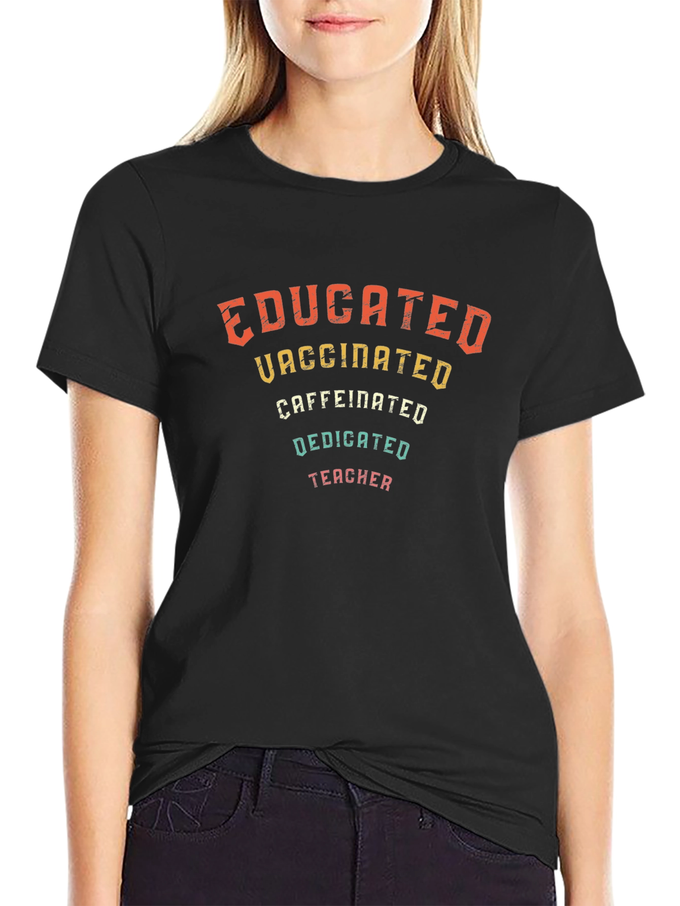 Educated Vaccinated Teacher Graphic Tee