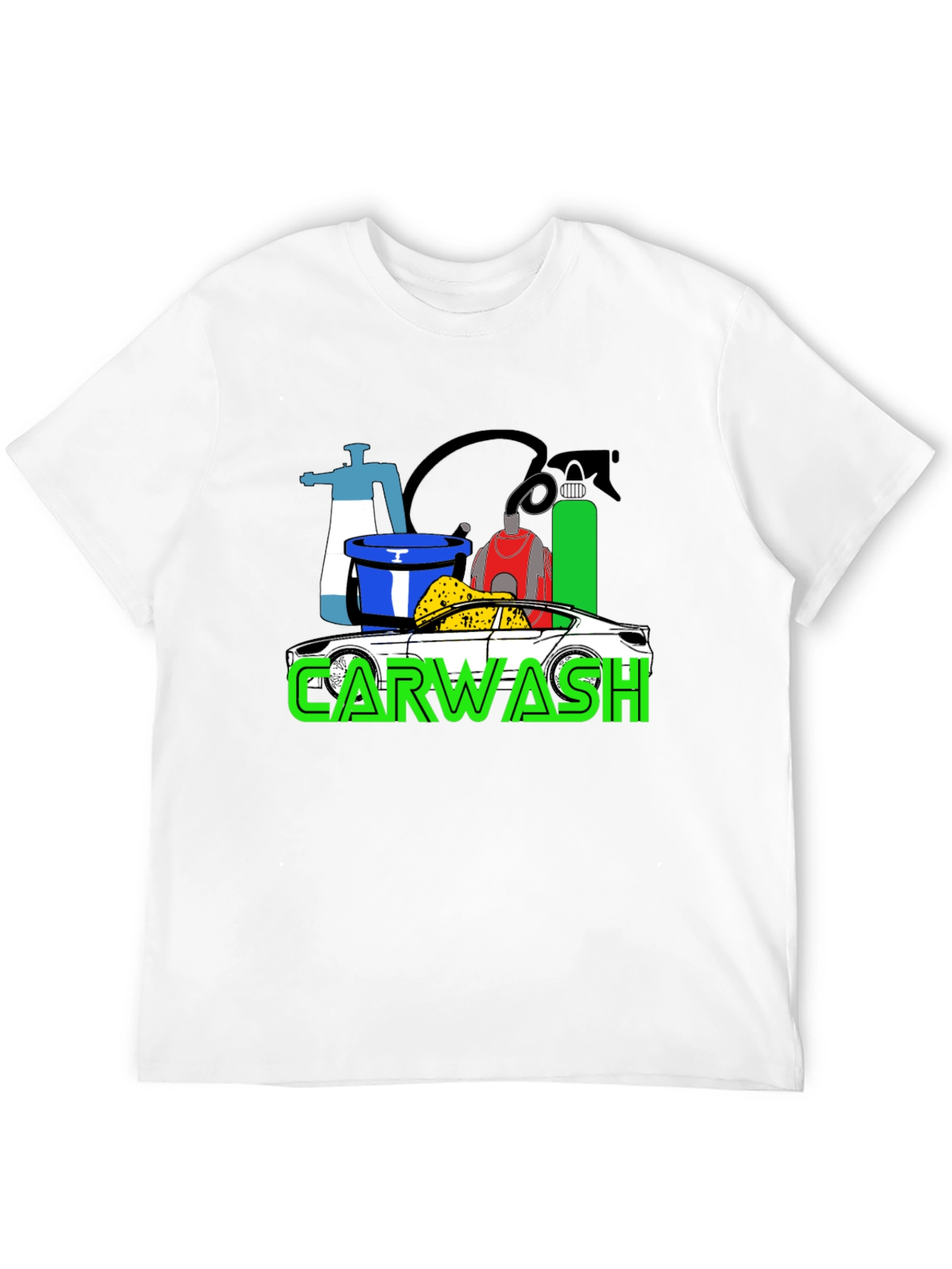 Car Wash T-Shirt - Black Cotton Blend Graphic Tee
