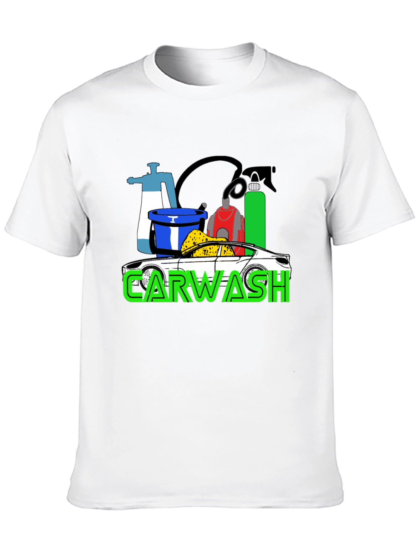 Car Wash T-Shirt - Black Cotton Blend Graphic Tee
