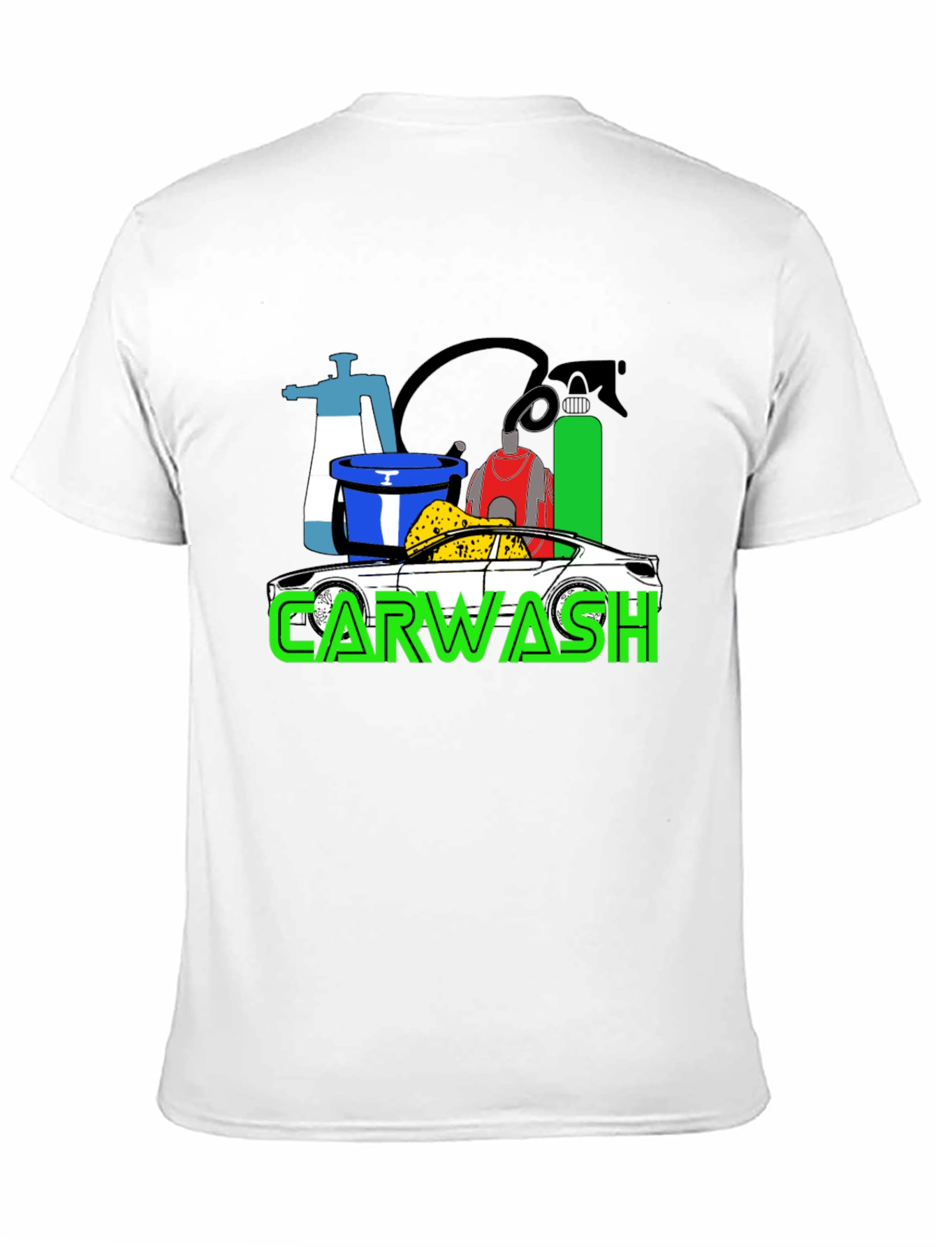 Car Wash T-Shirt - Black Cotton Blend Graphic Tee