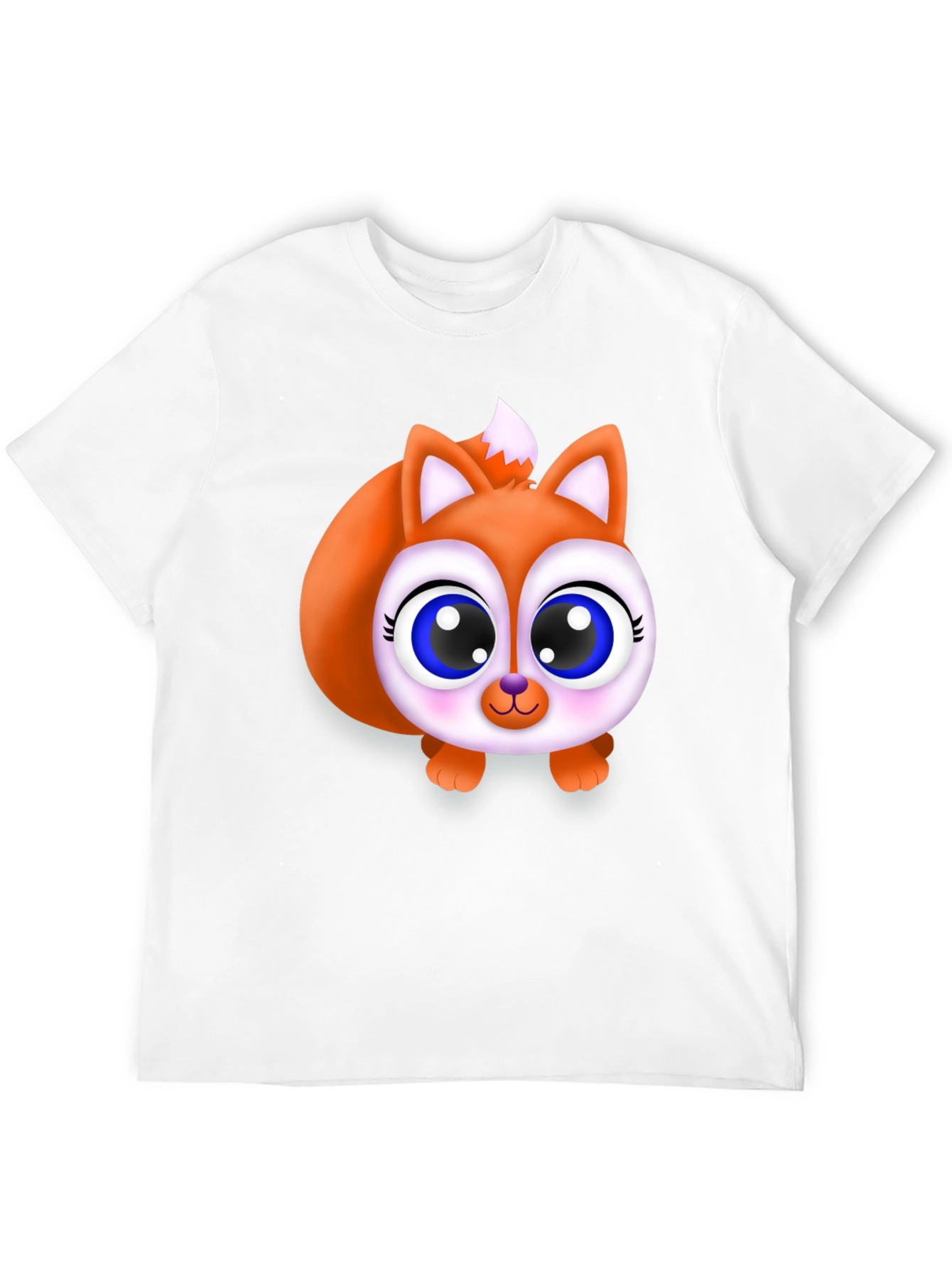 Cute Fox Graphic Tee - Black Cotton Blend Shirt