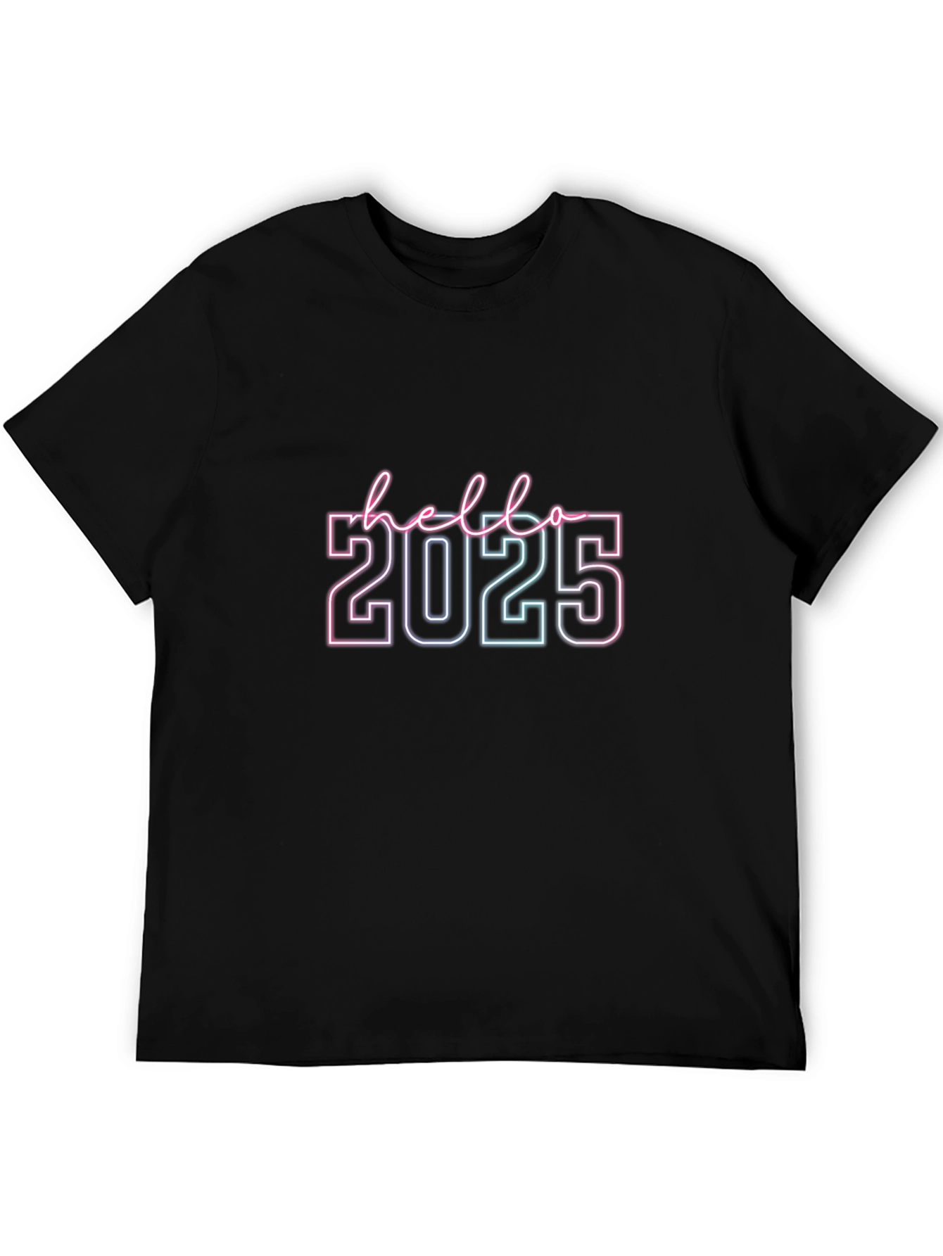 Hello 2025 Graphic Tee - Neon Outline