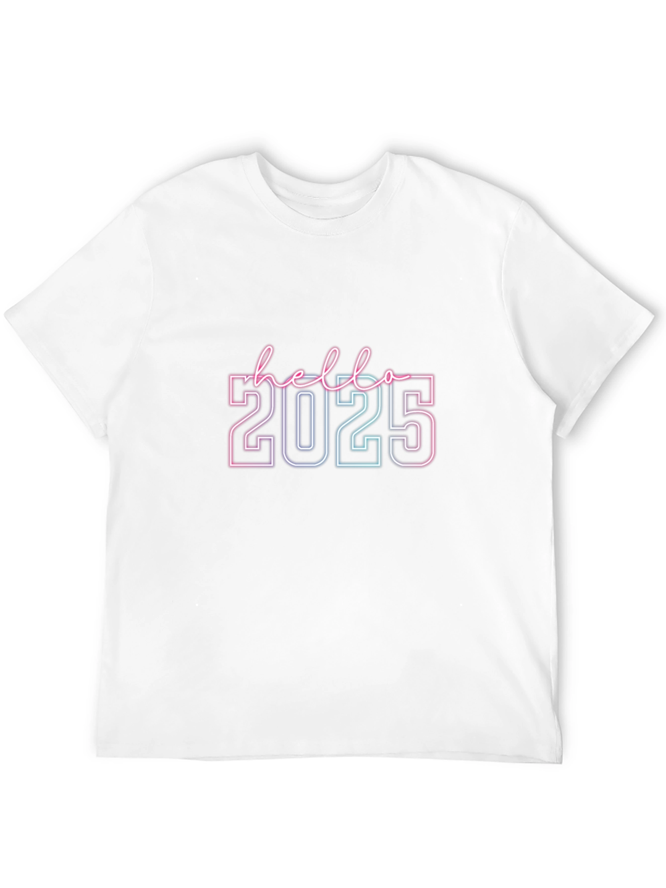 Hello 2025 Graphic Tee - Neon Outline
