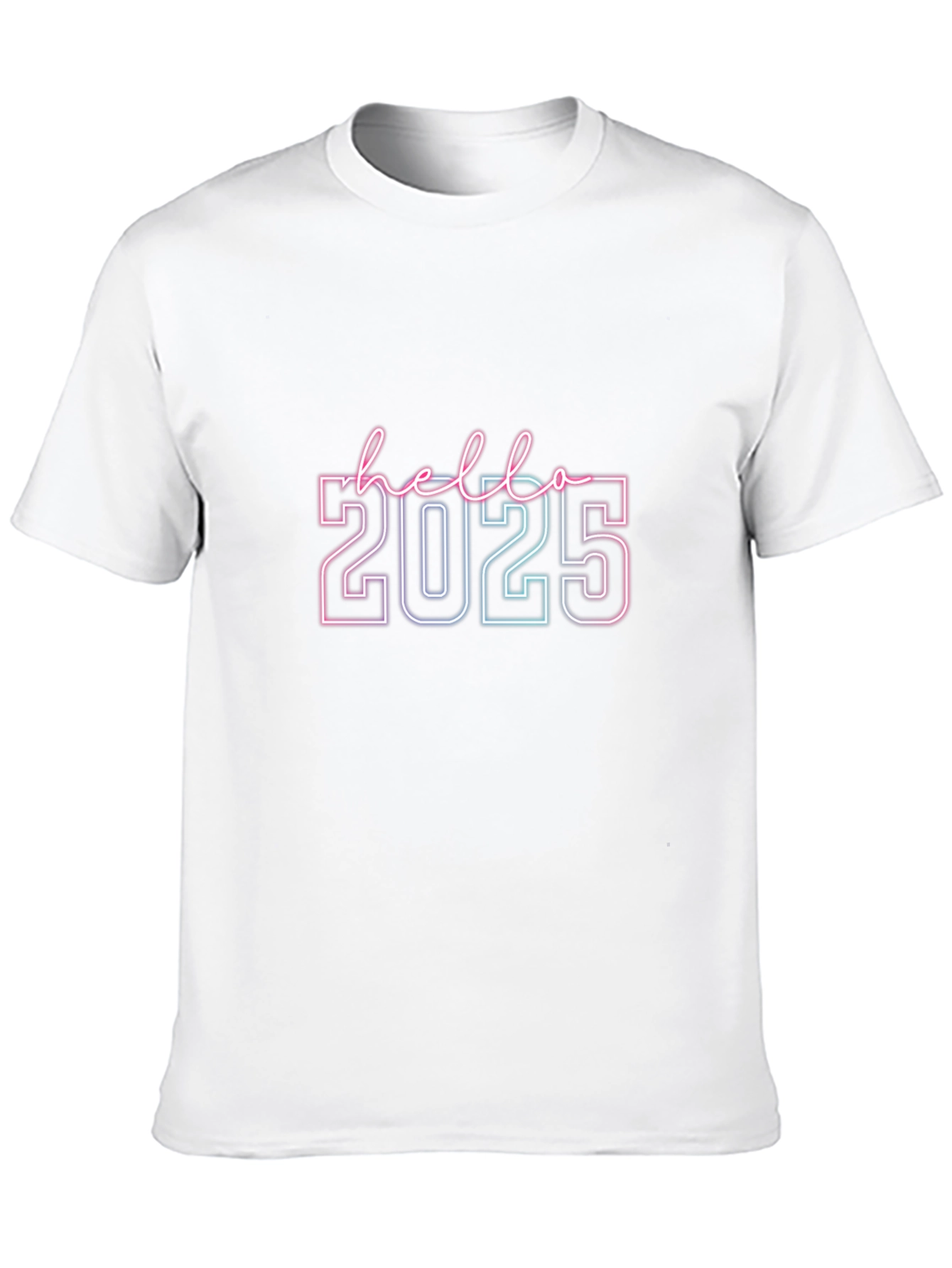 Hello 2025 Graphic Tee - Neon Outline