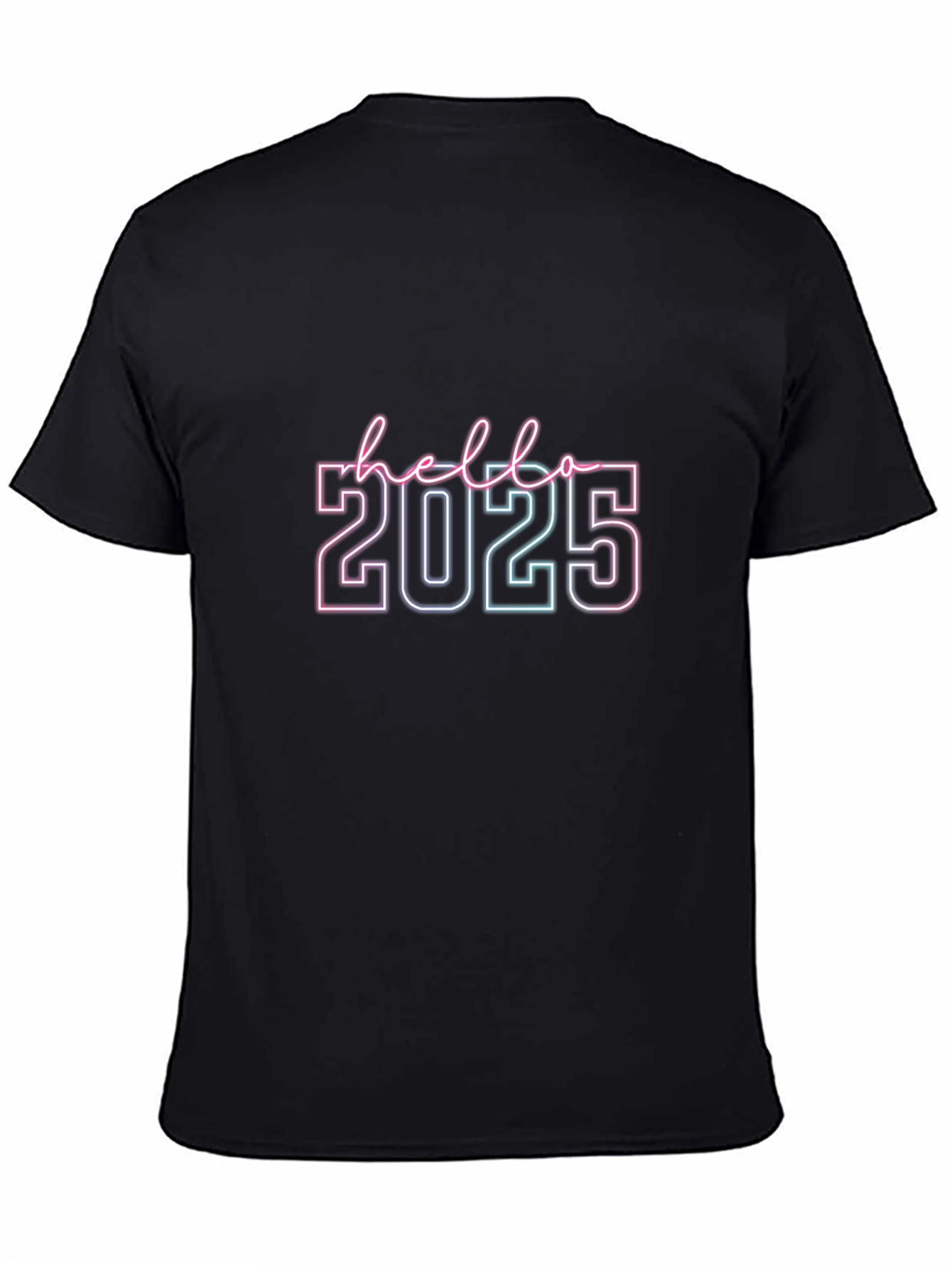 Hello 2025 Graphic Tee - Neon Outline