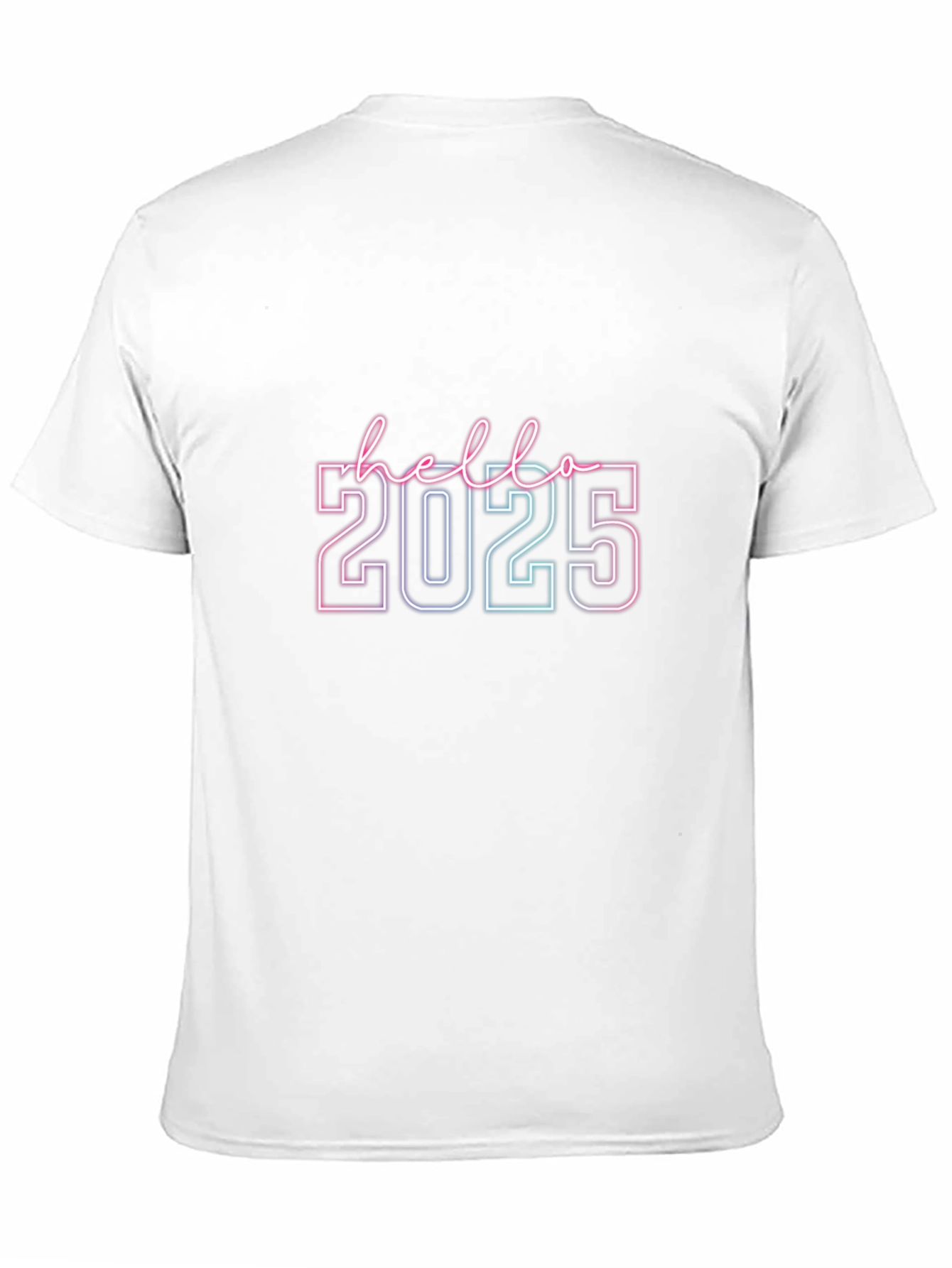Hello 2025 Graphic Tee - Neon Outline