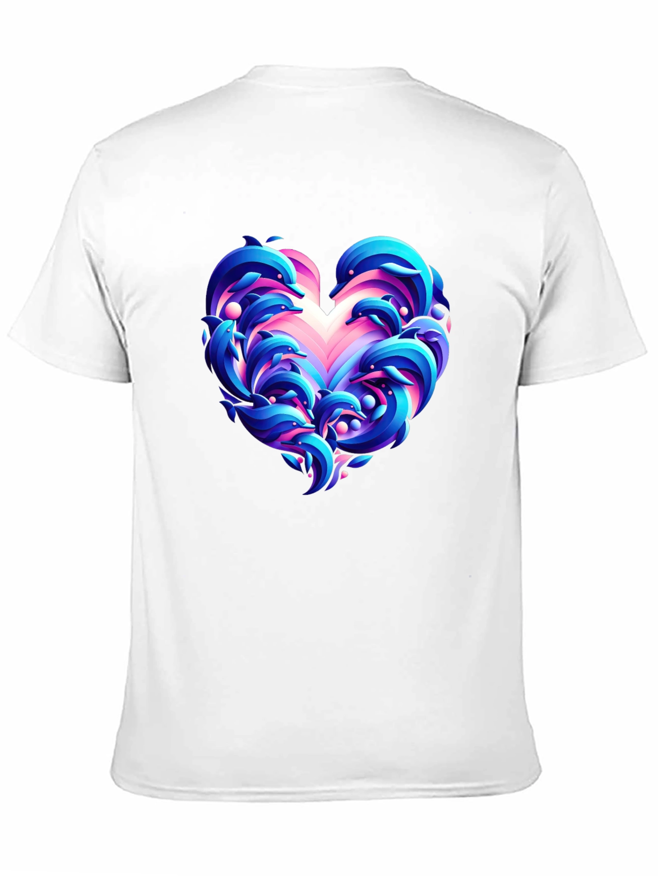 Dolphin Heart Graphic Black T-Shirt