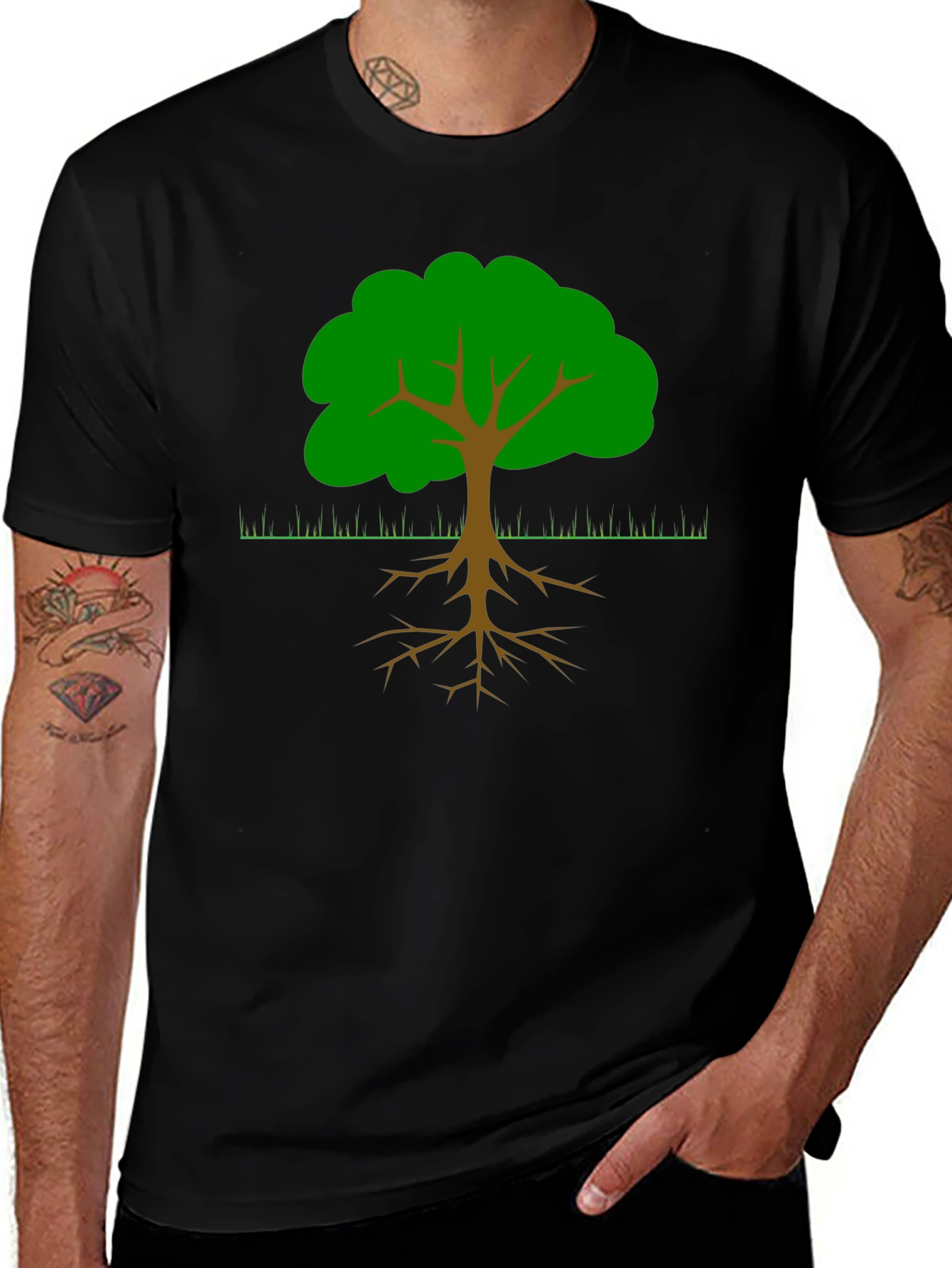 Rooted Tree Graphic Tee - Black