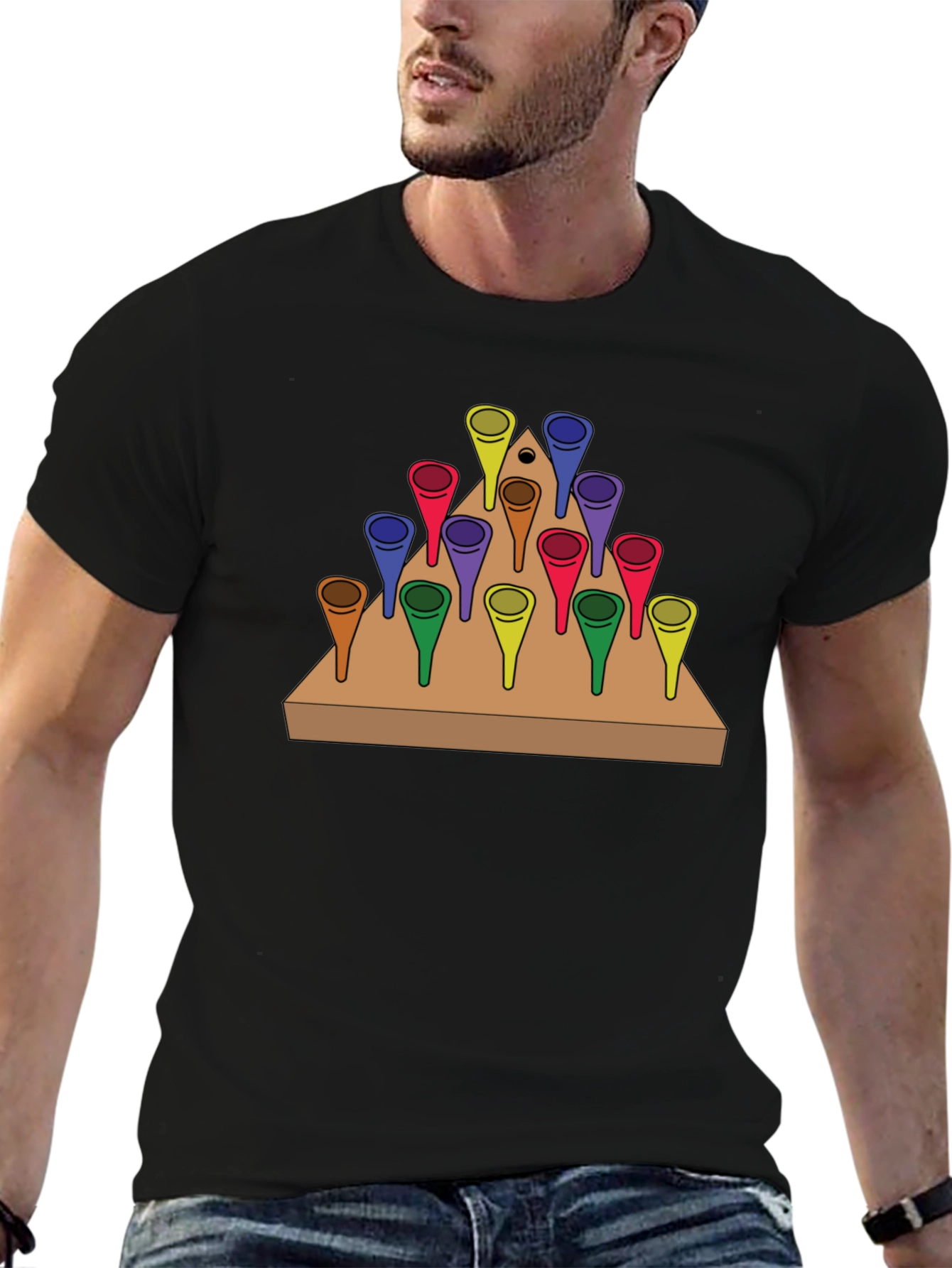 Peg Solitaire T-Shirt - Wooden Board Game Design