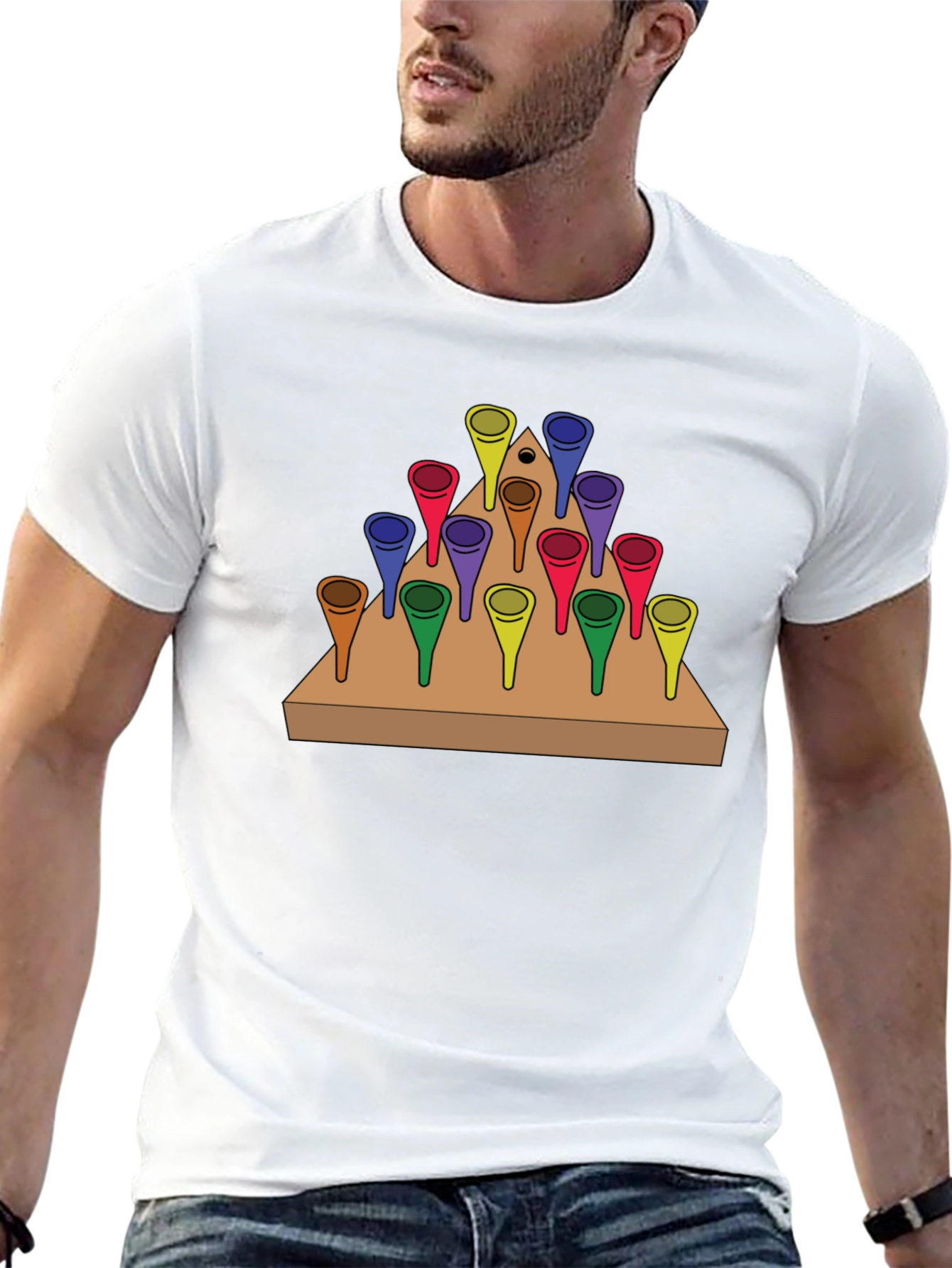 Peg Solitaire T-Shirt - Wooden Board Game Design