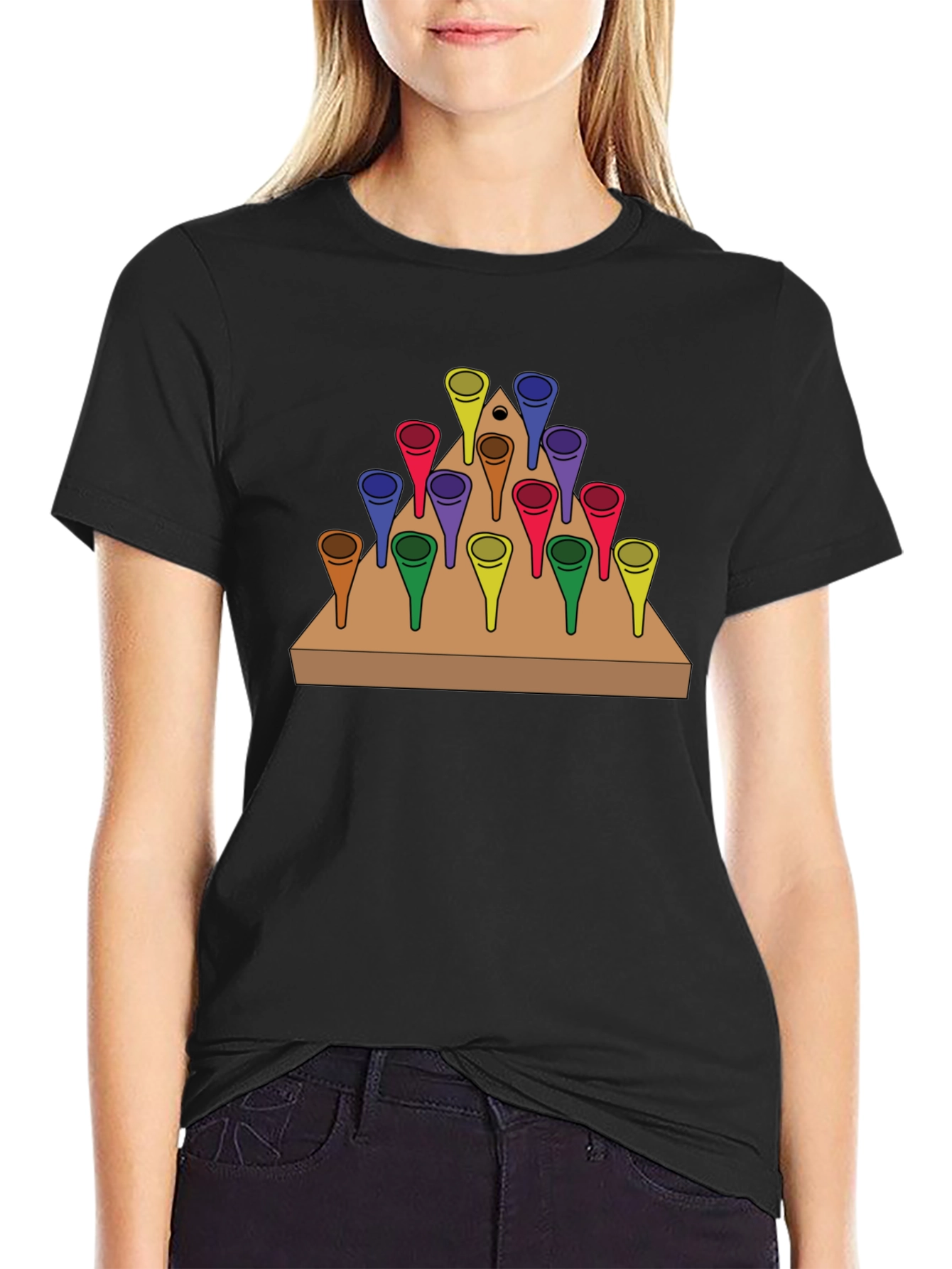 Peg Solitaire T-Shirt - Wooden Board Game Design