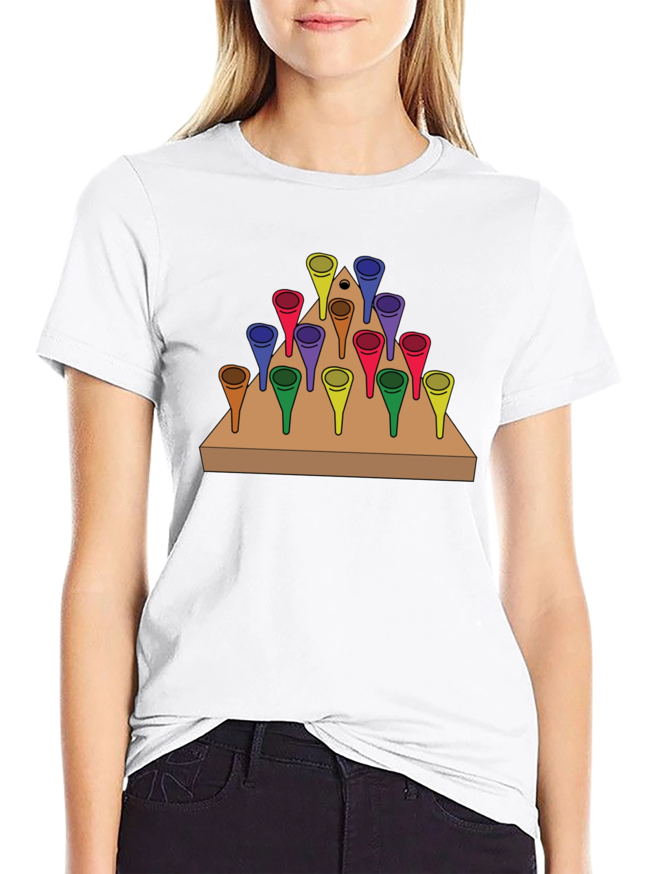 Peg Solitaire T-Shirt - Wooden Board Game Design