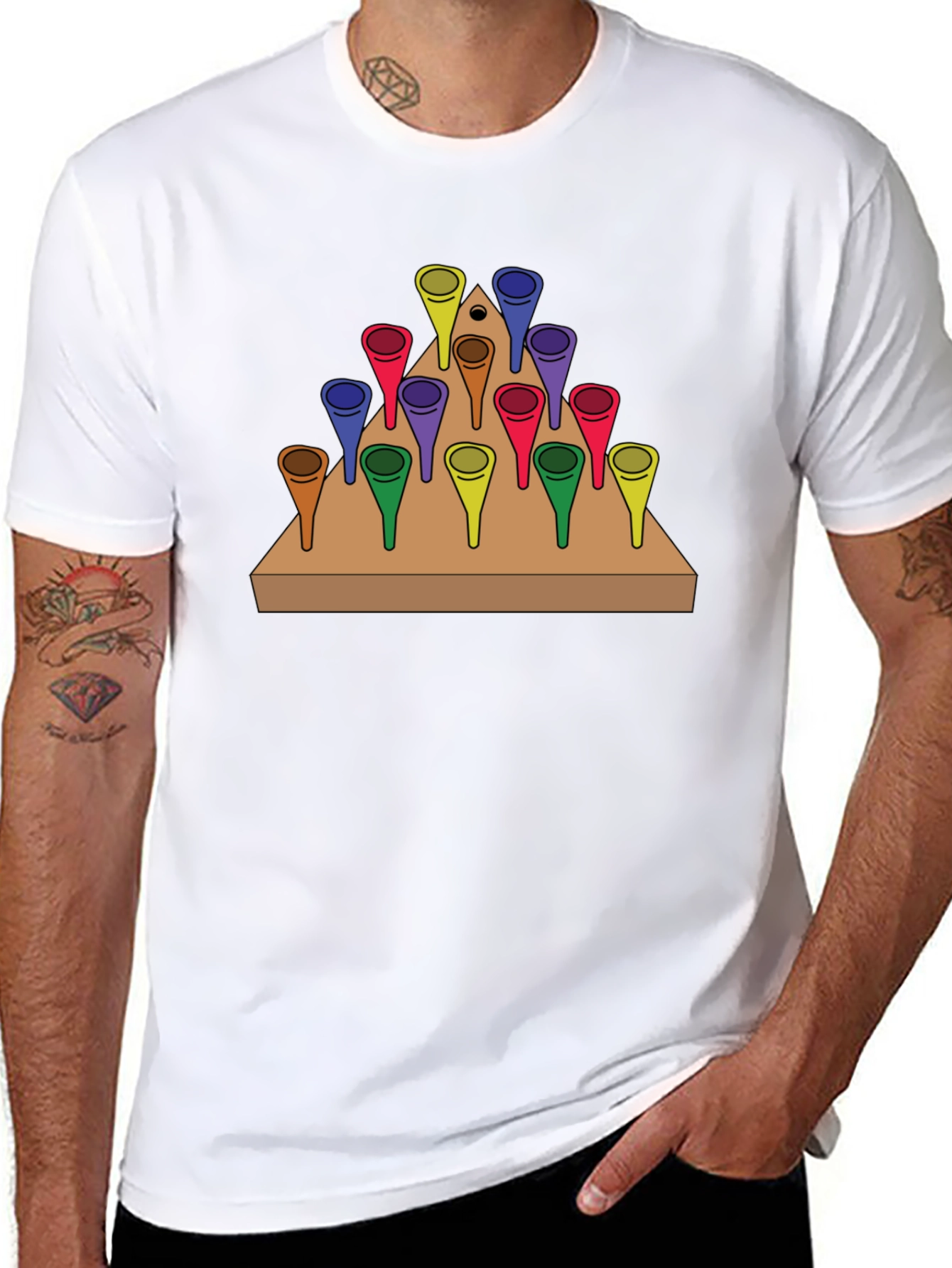 Peg Solitaire T-Shirt - Wooden Board Game Design