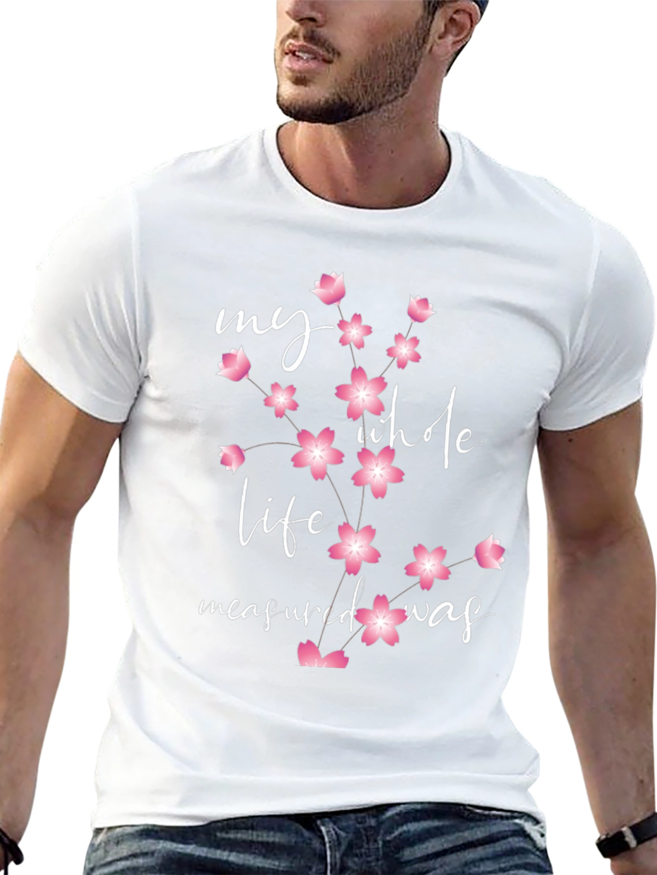 Floral My Whole Life Measured Was Black Tee
