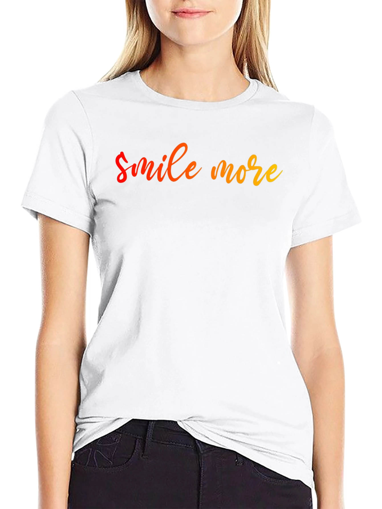 Smile More Graphic Tee - Black