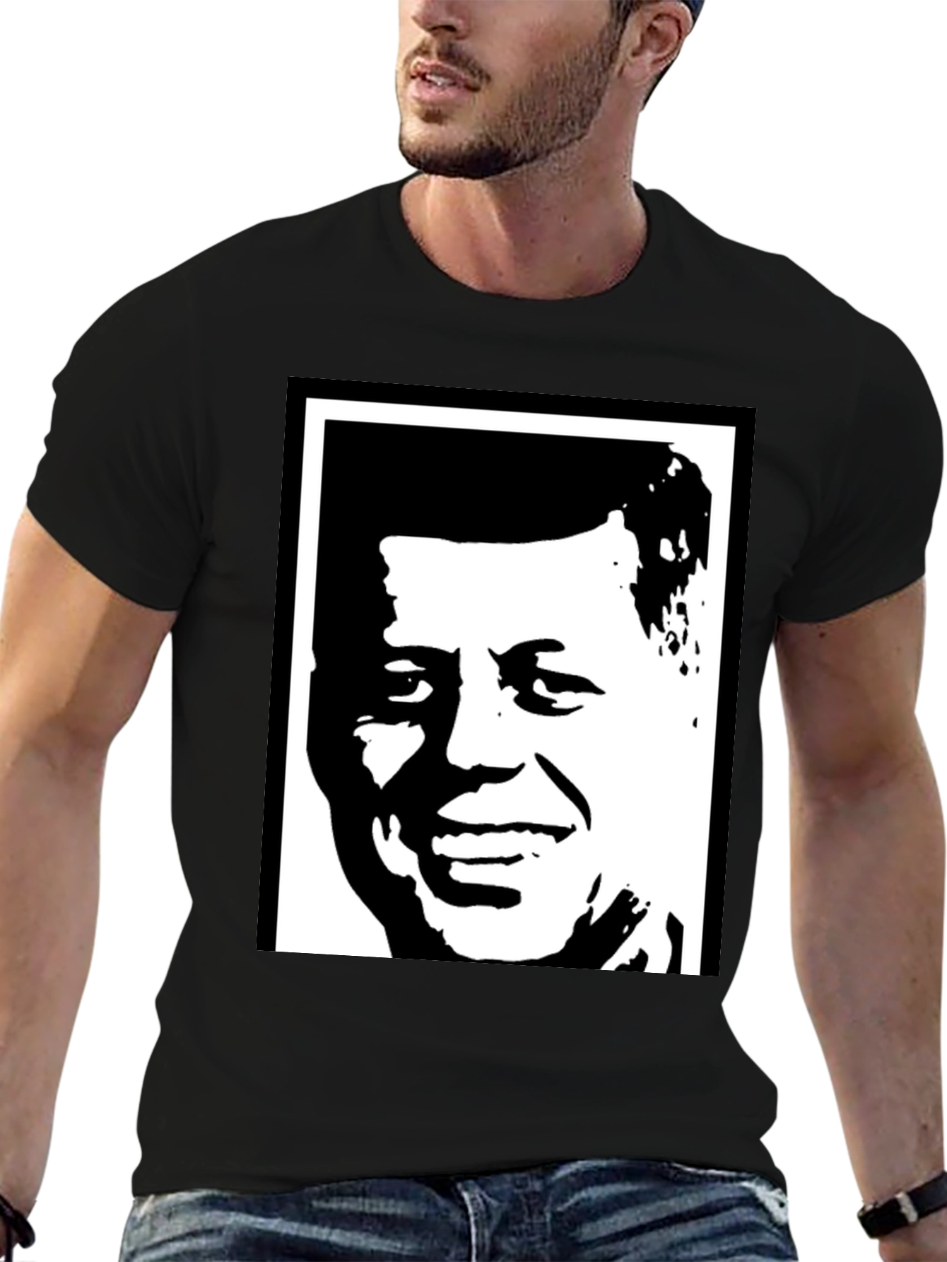Kennedy Portrait Graphic Tee - Black