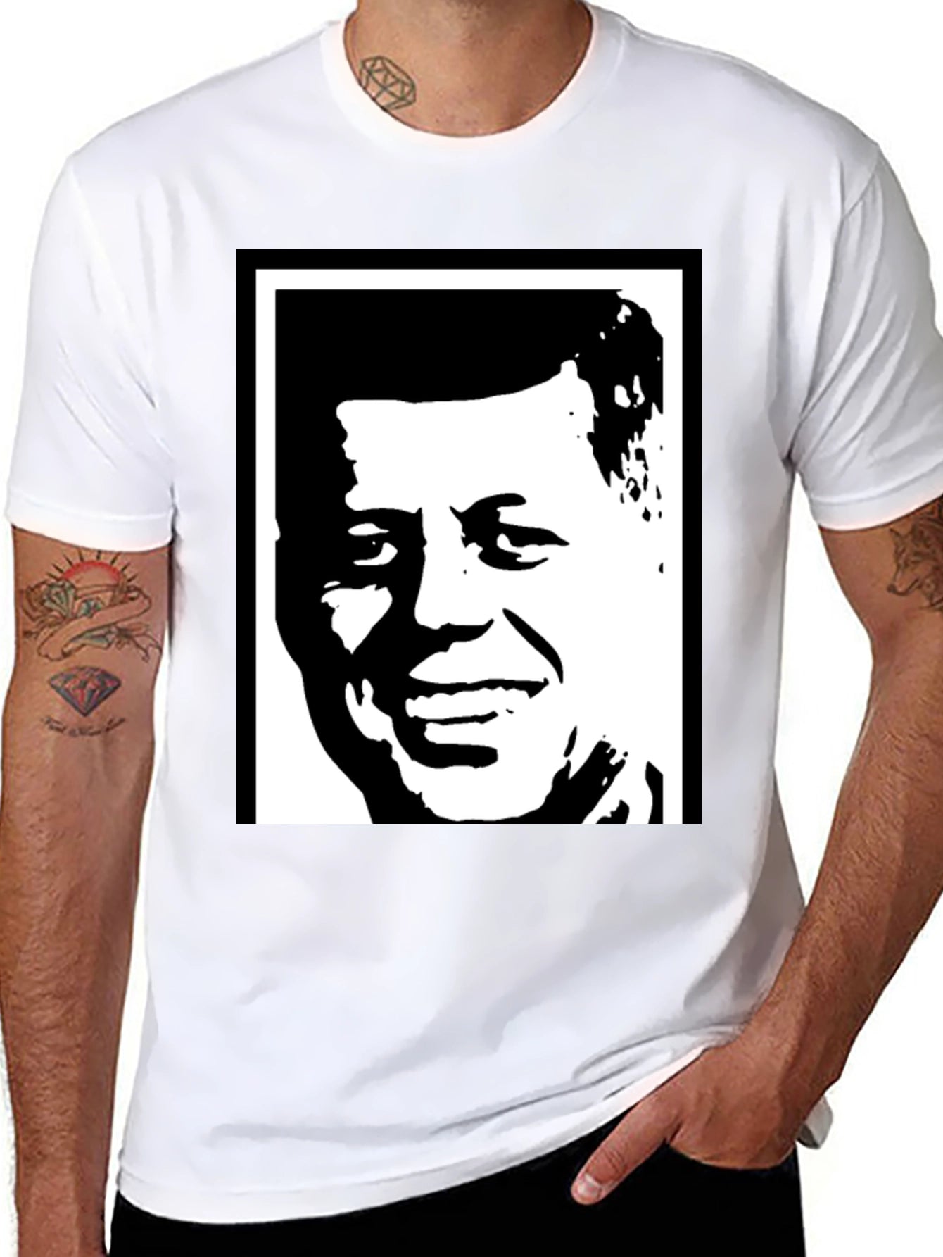 Kennedy Portrait Graphic Tee - Black