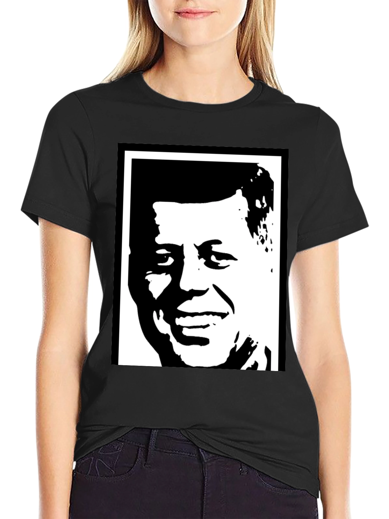 Kennedy Portrait Graphic Tee - Black