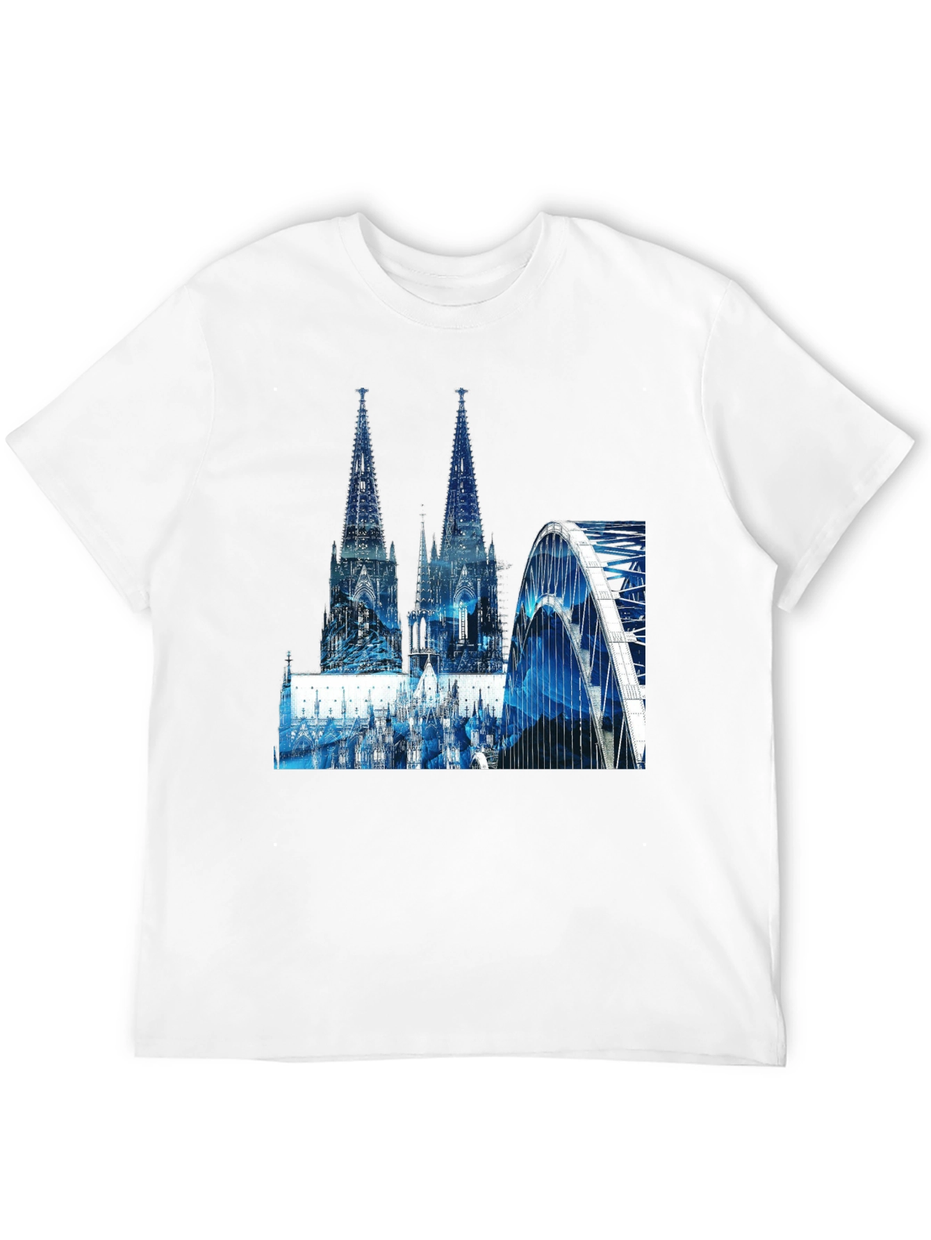 Cologne Cathedral & Bridge Graphic Black T-Shirt