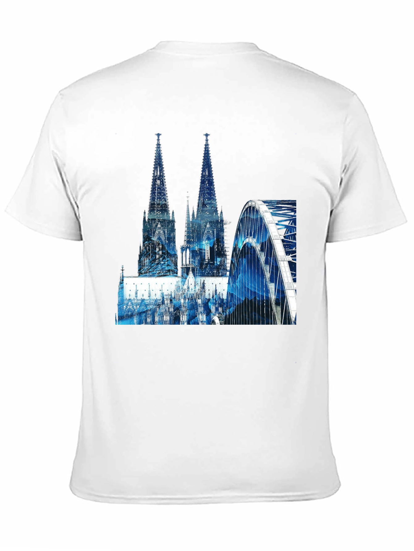 Cologne Cathedral & Bridge Graphic Black T-Shirt