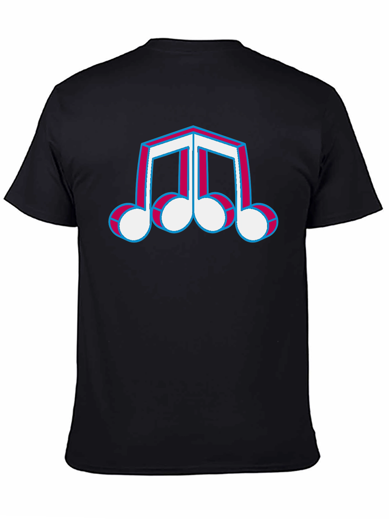 Retro Music Note T-Shirt - Black