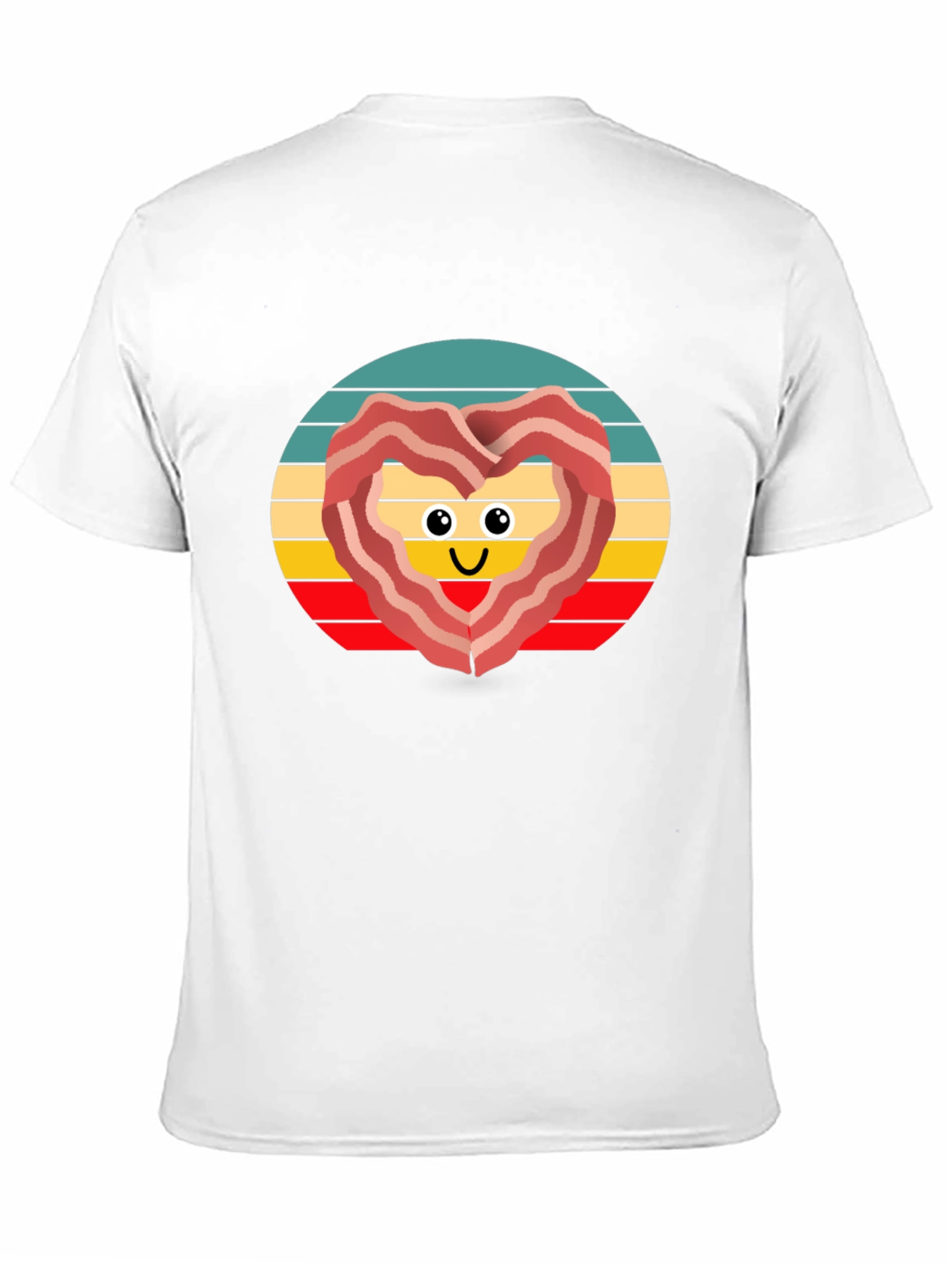 Bacon Heart Retro T-Shirt - Foodie Fun!