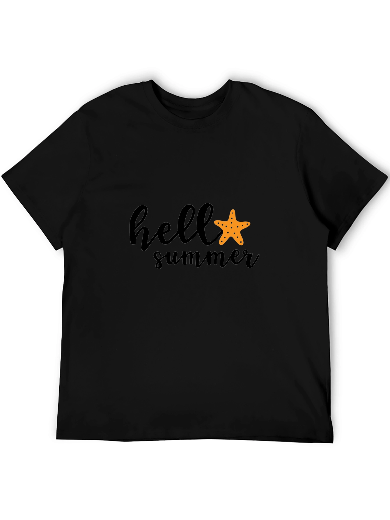 Hello Summer Starfish Graphic Tee - Black