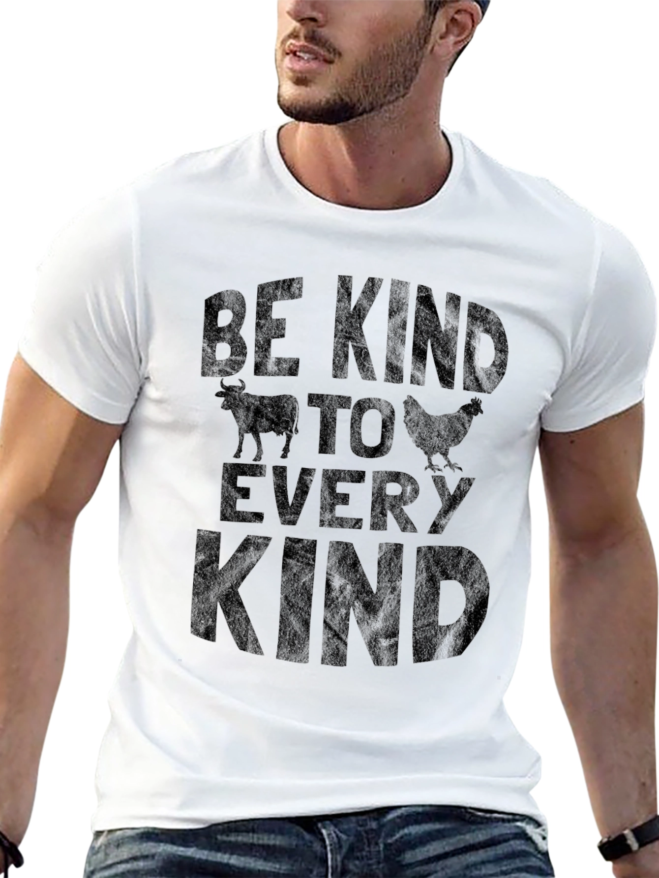 Be Kind Animal Graphic Tee - Black