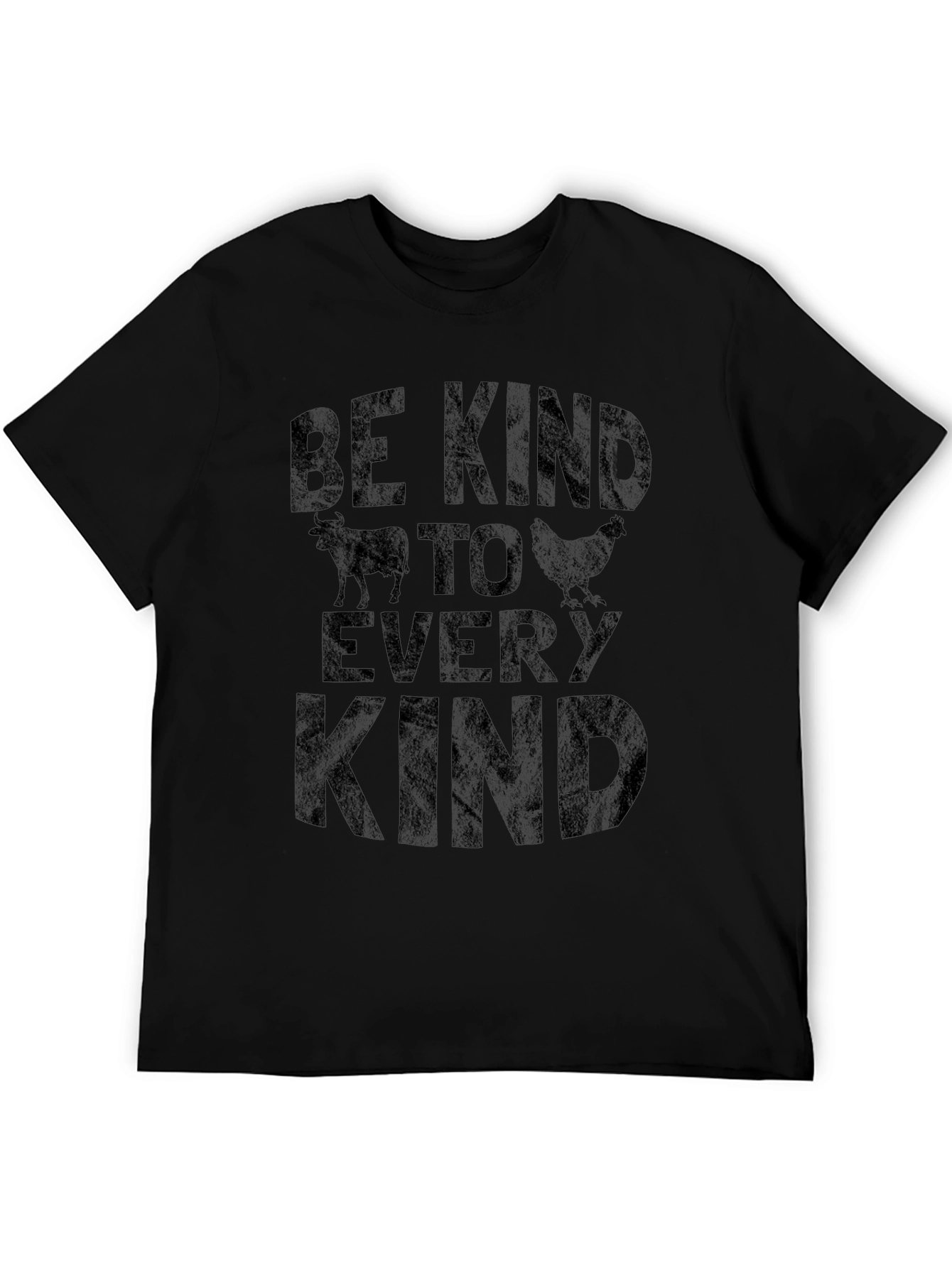 Be Kind Animal Graphic Tee - Black