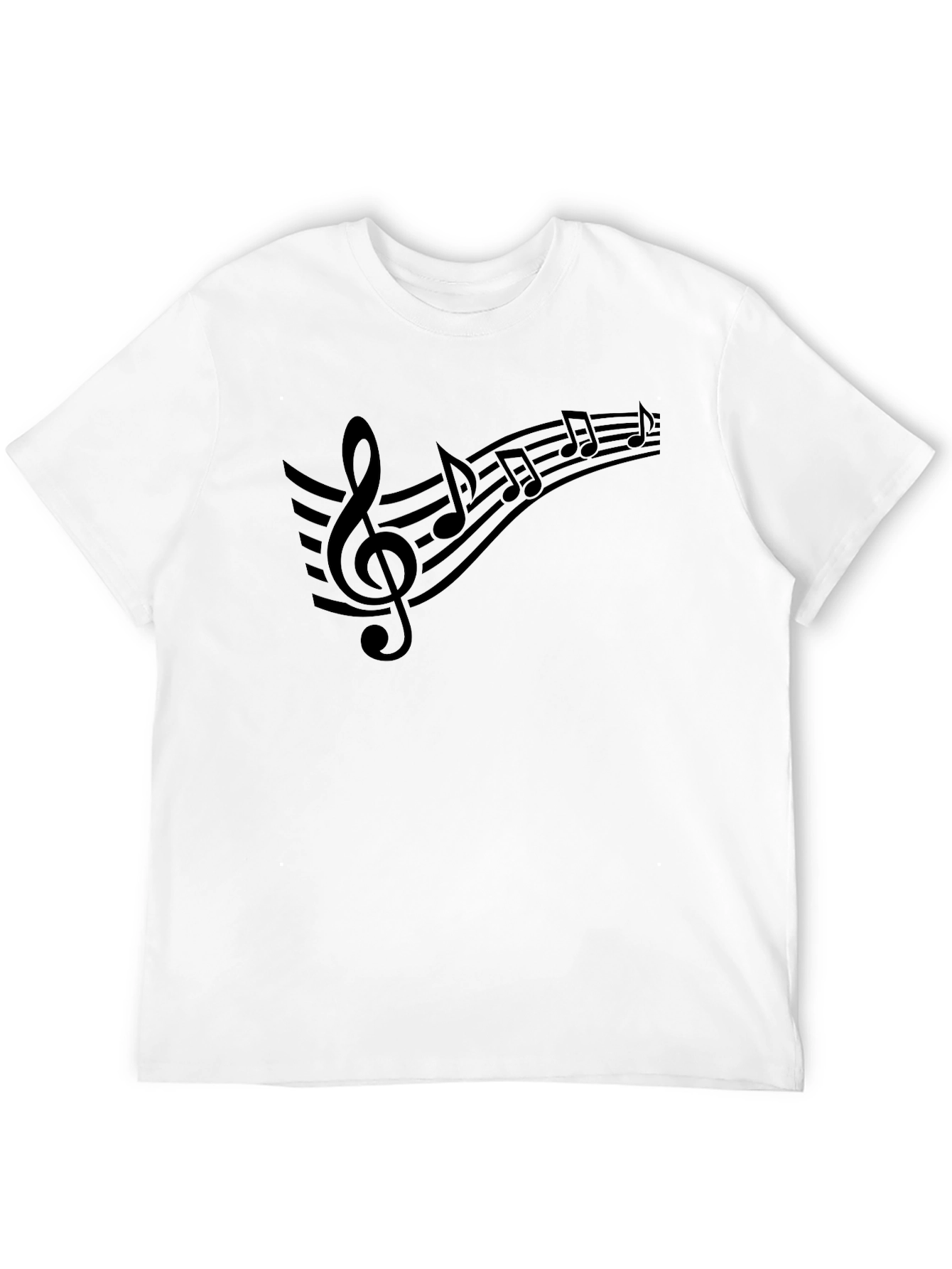 Musical Notes Graphic Black T-Shirt