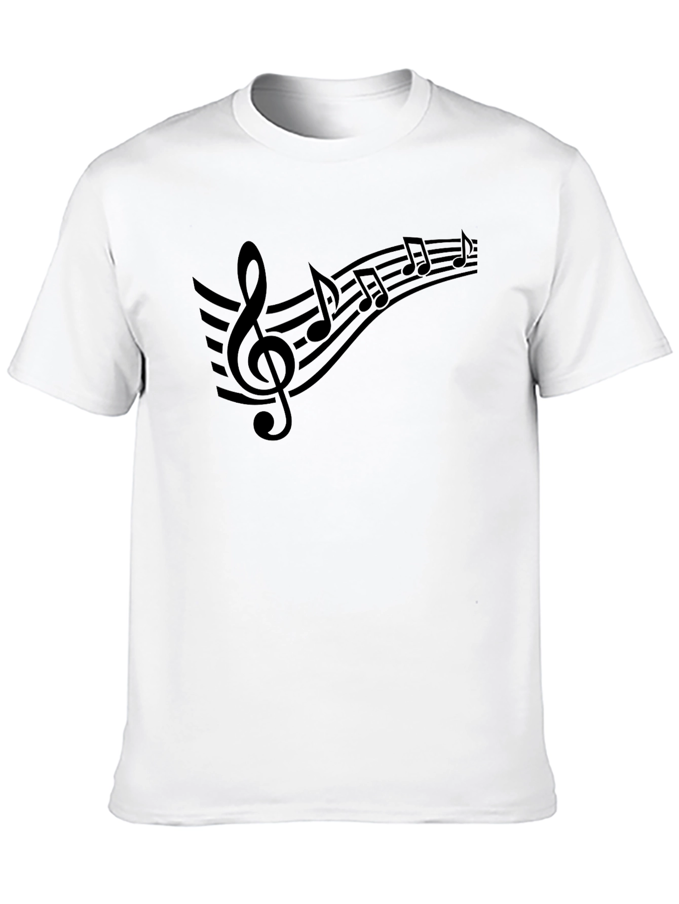 Musical Notes Graphic Black T-Shirt